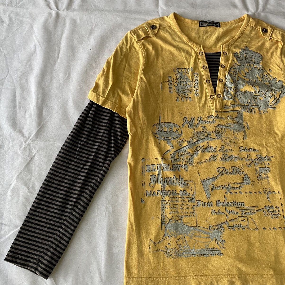 Beauty Beast × If Six Was Nine × Japanese Brand Japanese Letter Express Poem Double Layer Long Sleeve Size US XL / EU 56 / 4 - 4 Thumbnail