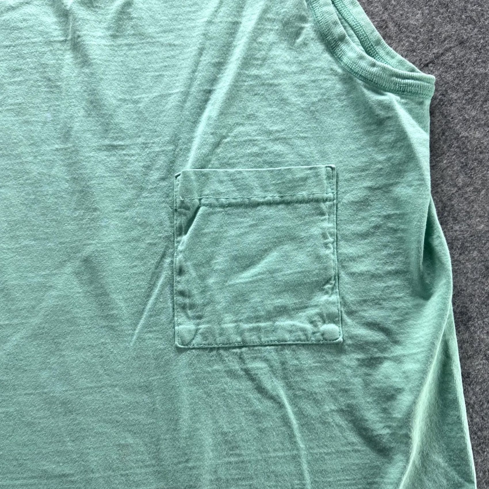 Vintage VINTAGE Mixed Blue Shirt Mens M Green Sleeveless Mock Neck Pocket Tee Cotton Size US M / EU 48-50 / 2 - 2 Thumbnail