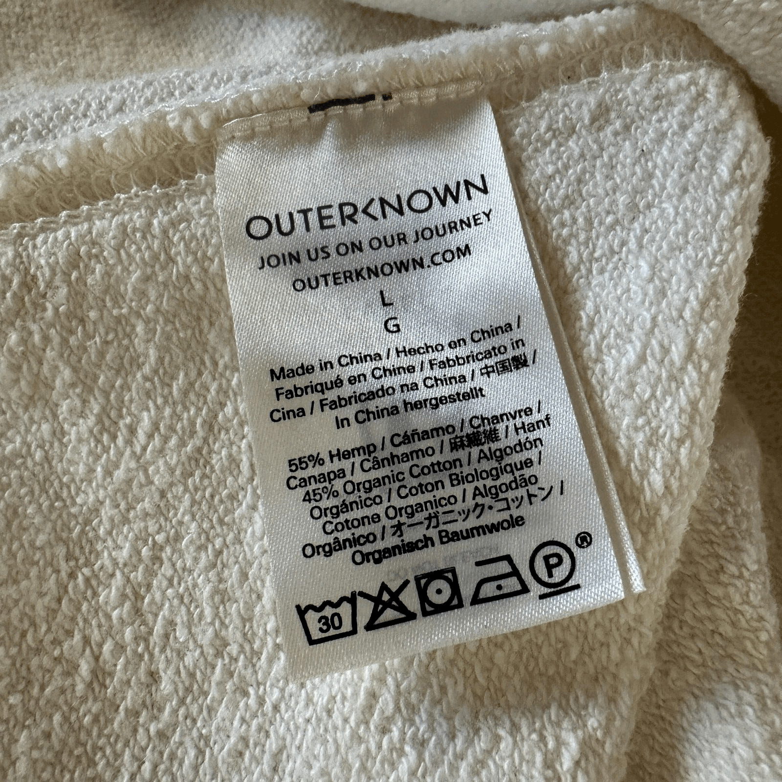 Outerknown Outerknown Hoodie Jacket Couchsurfing Zip Up Cream Ivory Size US L / EU 52-54 / 3 - 5 Thumbnail