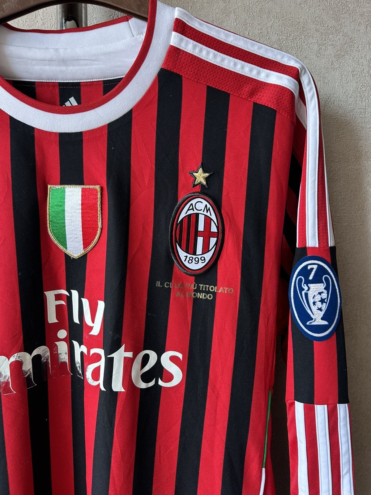 Adidas Adidas AC Milan 2011/12 Home Long Sleeve Soccer Jersey Size US M / EU 48-50 / 2 - 4 Thumbnail