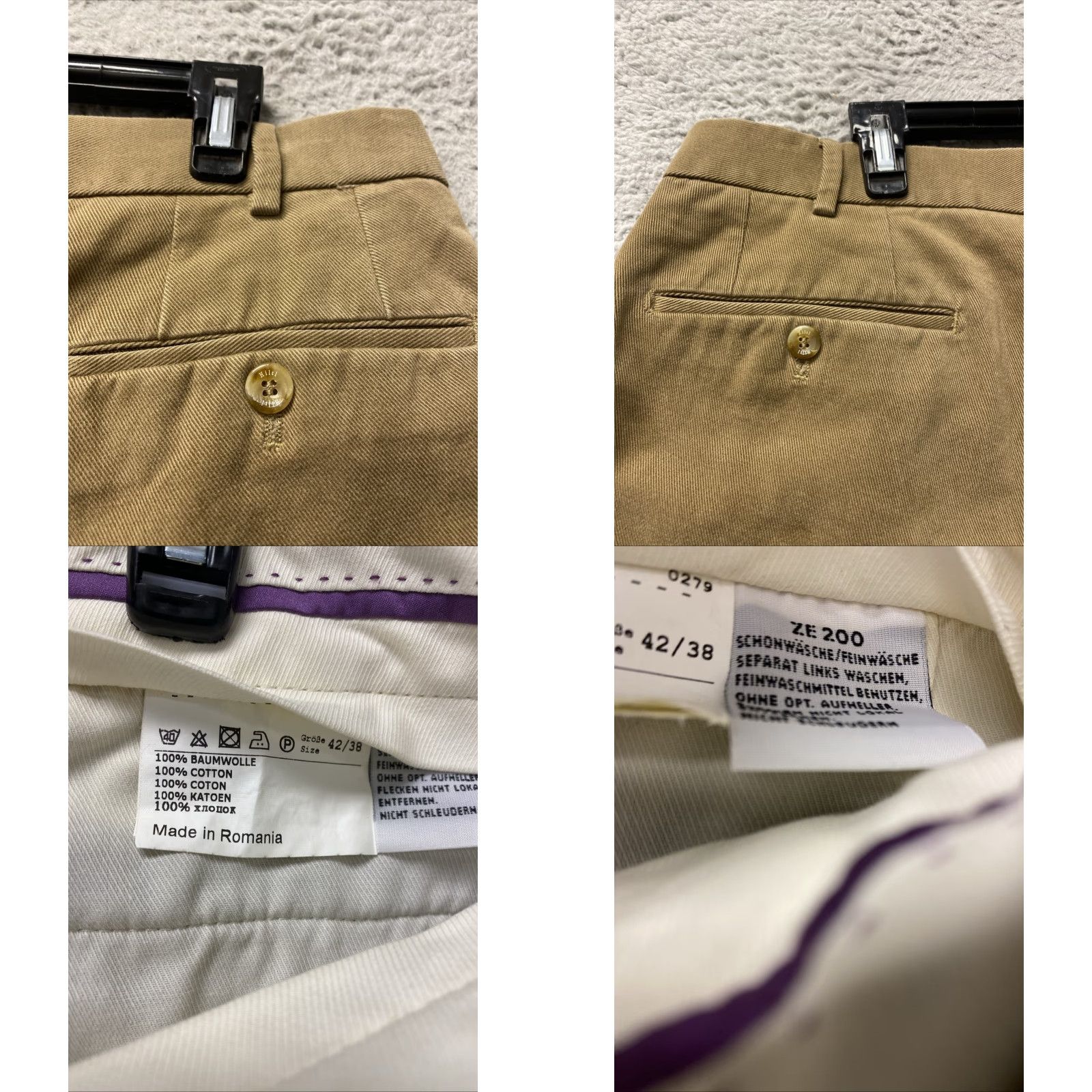 Vintage Hiltl Chino Nobile Pants Men 40x32 Bronze Mid-Weight Cotton Regular Straight Button Front Adult 40 32 Bronze Mens Size US 40 / EU 56 - 8 Thumbnail