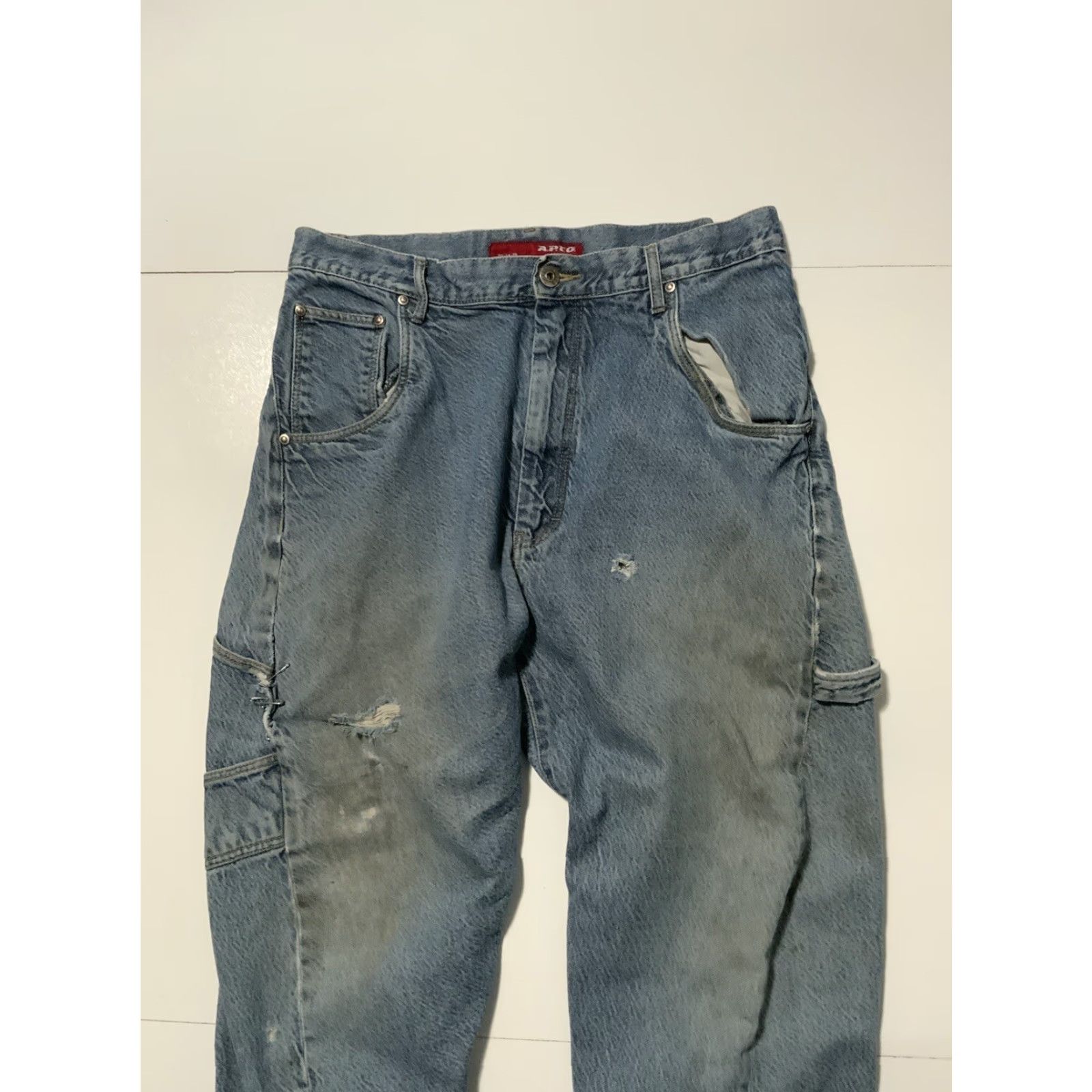 Vintage VINTAGE APCO Utility Carpenter Jeans Grunge Denim 34 Men's Blue 30 Inseam 8.5 Leg Opening 41.5 Inseam 30 1990s 2000s Mens Size US 34 / EU 50 - 3 Thumbnail