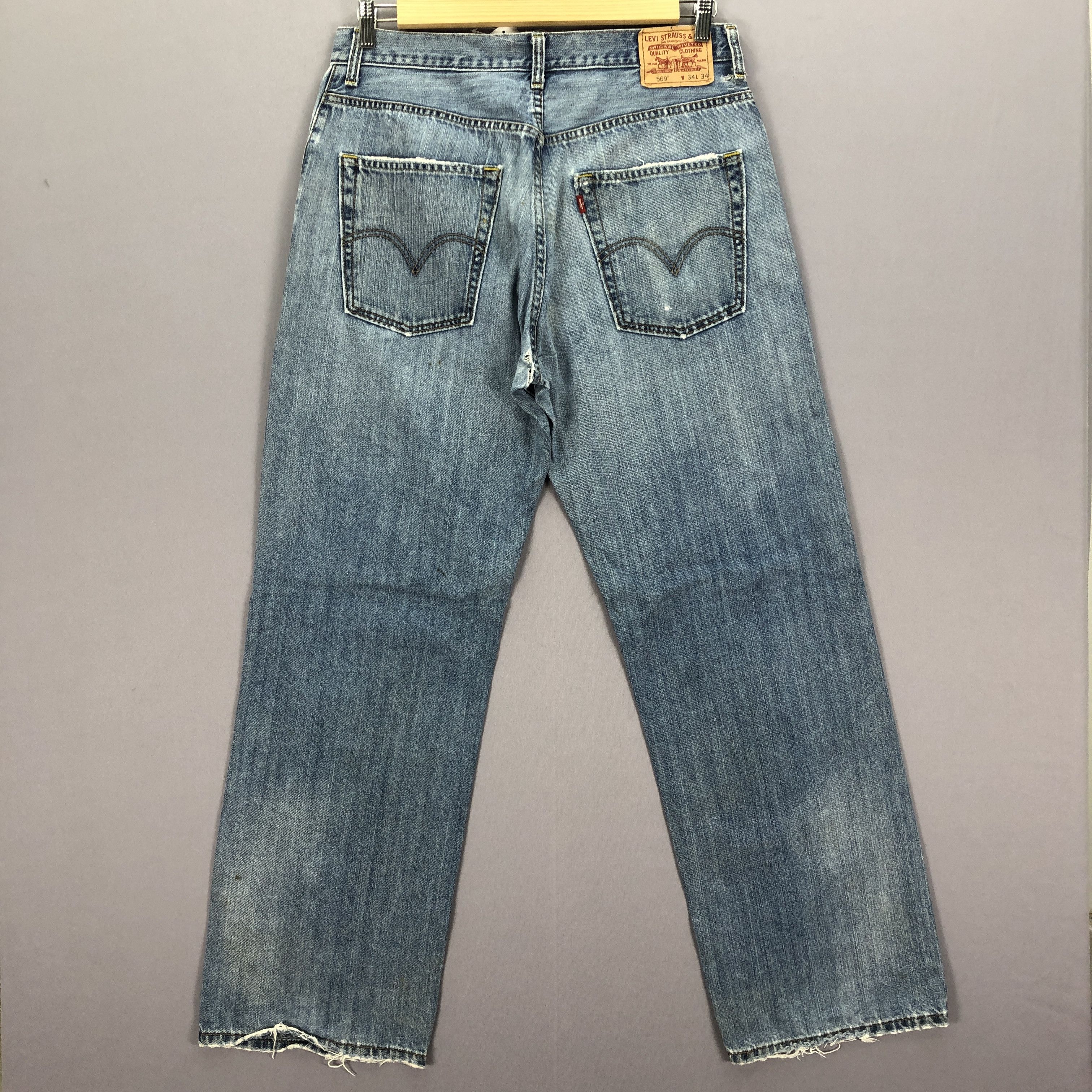 Levi's Vintage Y2K Levis 569 Baggy Jeans Faded Light Wash Denim Size US 32 / EU 48 - 2 Thumbnail