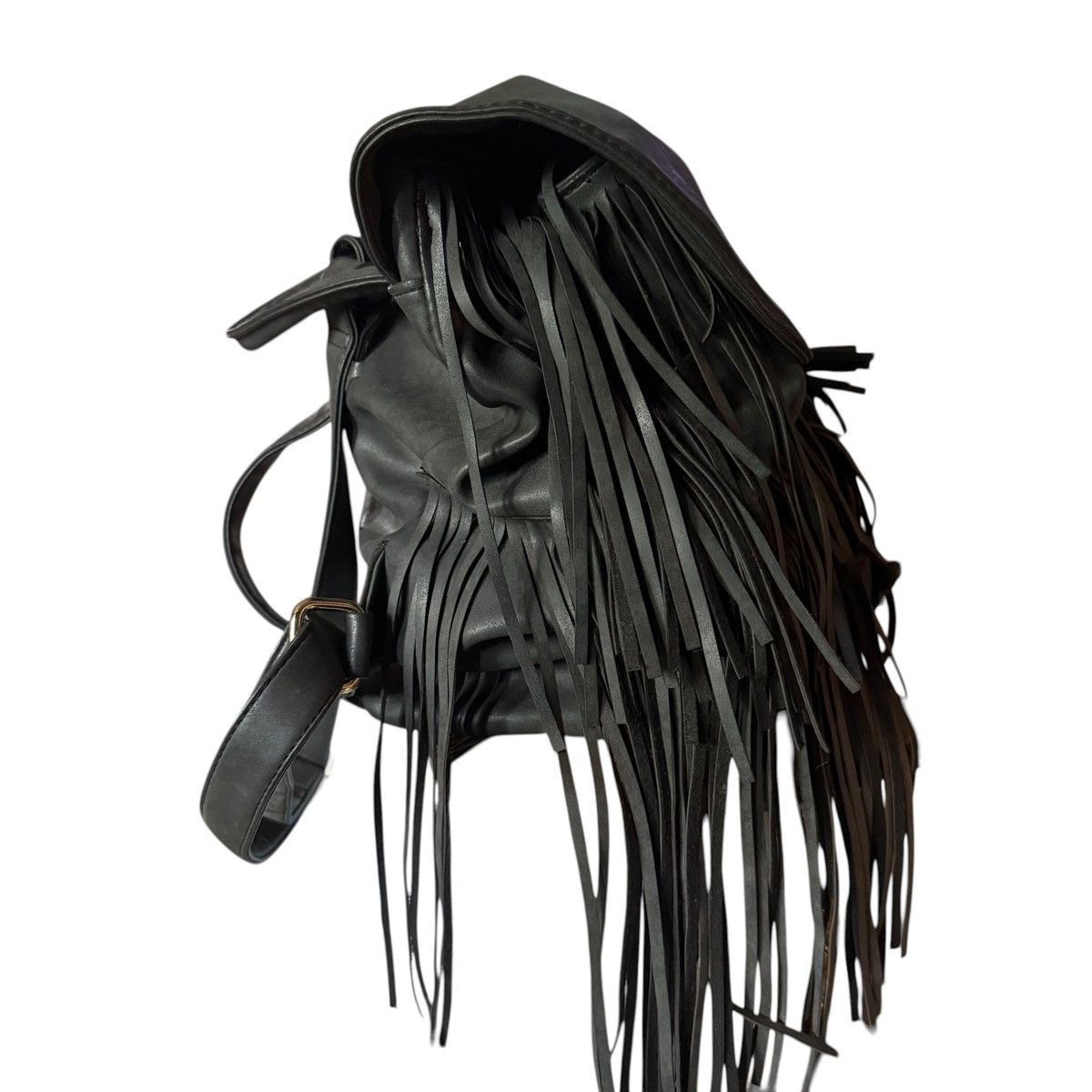 Other Expressions NYC gray vegan leather fringe backpack bag Size ONE SIZE - 3 Thumbnail