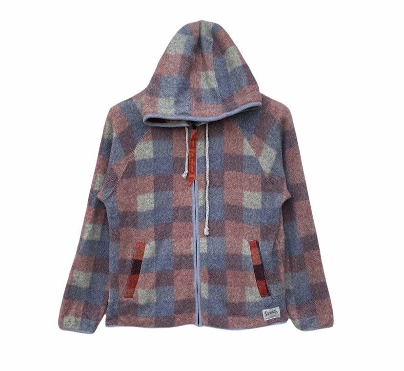 image of Le Grande Bleu L G B x Vintage Power To The People Wool Tartan Plaid Hoodie in Red Tartan (Size Sma