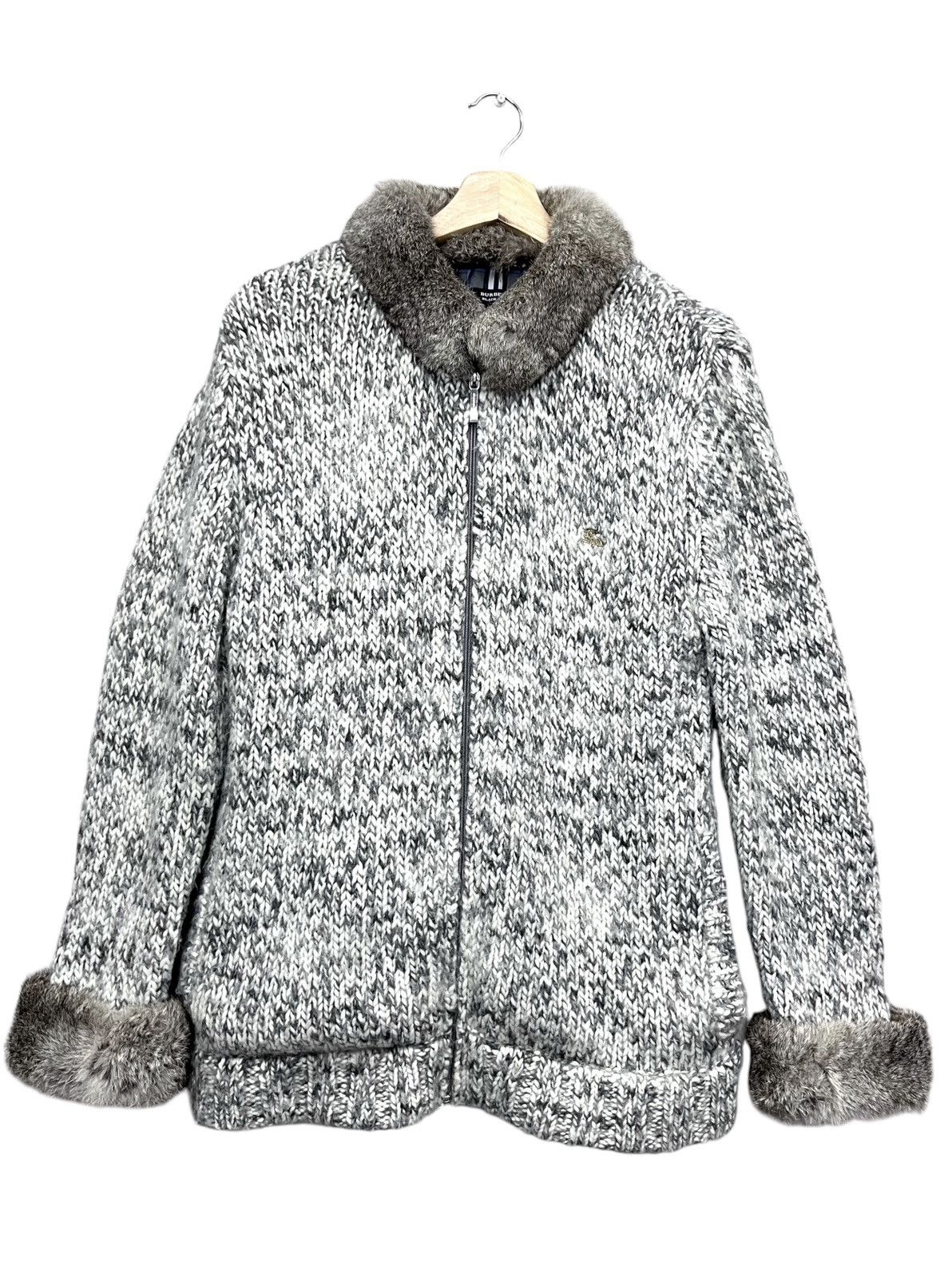 Black Label × Burberry × Vintage 🔥BURBERRY Black Label Rabbit Fur Wool Blends Knitted Jacket Size US M / EU 48-50 / 2 - 1 Thumbnail