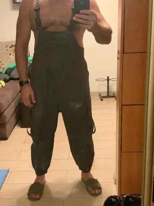 Jean Suspenders Jumpsuit Pants Men Summer Overalls Size US 44 / EU 60 - 2 Thumbnail