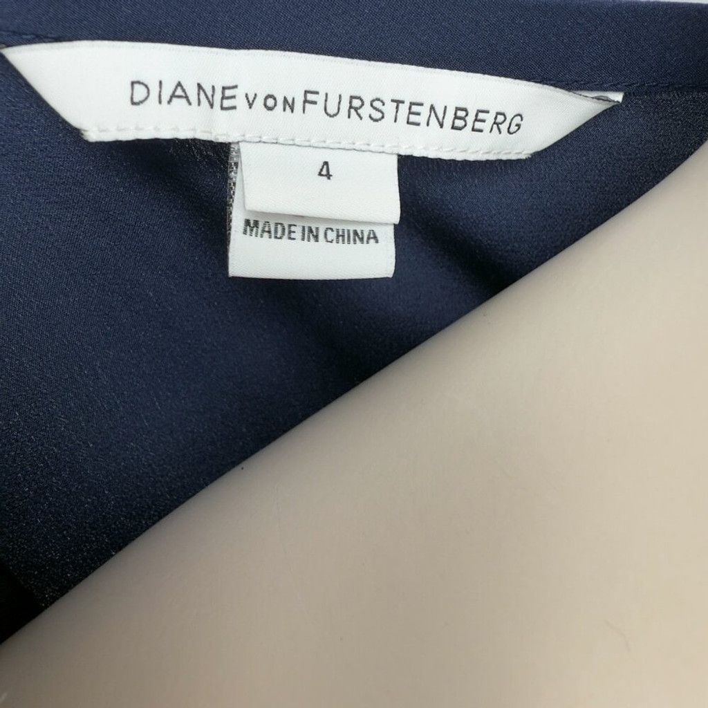 Diane von Furstenberg DIANE VON FURSTENBERG Cordelia Abstract Blue Short Sleeve sz Size S / US 4 / IT 40 - 5 Thumbnail