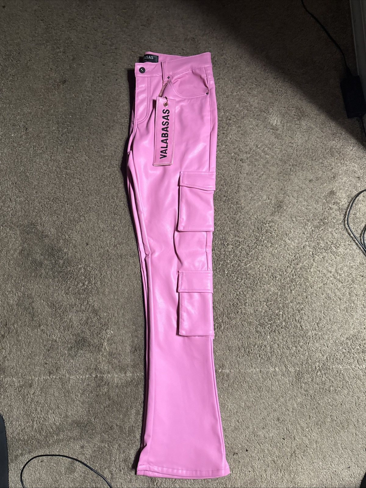 Valabasas VALABASAS “ BANJO “ ROSE LEATHER STACKED FLARE PINK Size US 34 / EU 50 - 3 Thumbnail