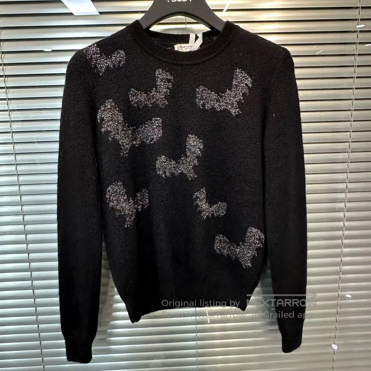 Yves Saint Laurent YSL Black Crewneck Sweater. Size XS / US 0-2 / IT 36-38 - 1 Thumbnail