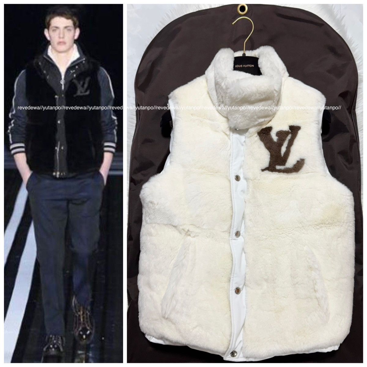 Runway Louis Vuitton Rabbit Fur Reversible Down Vest