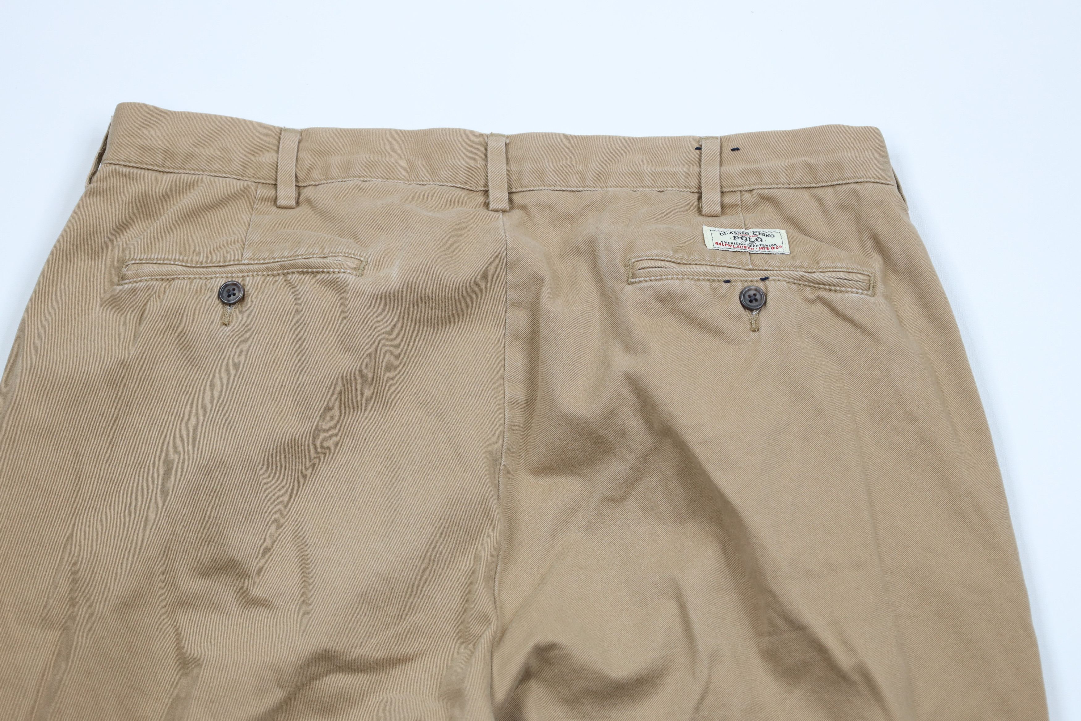 Ralph Lauren × Vintage Vintage 90s Ralph Lauren Wide Leg Chino Pants Brown Cotton Size US 34 / EU 50 - 10 Thumbnail