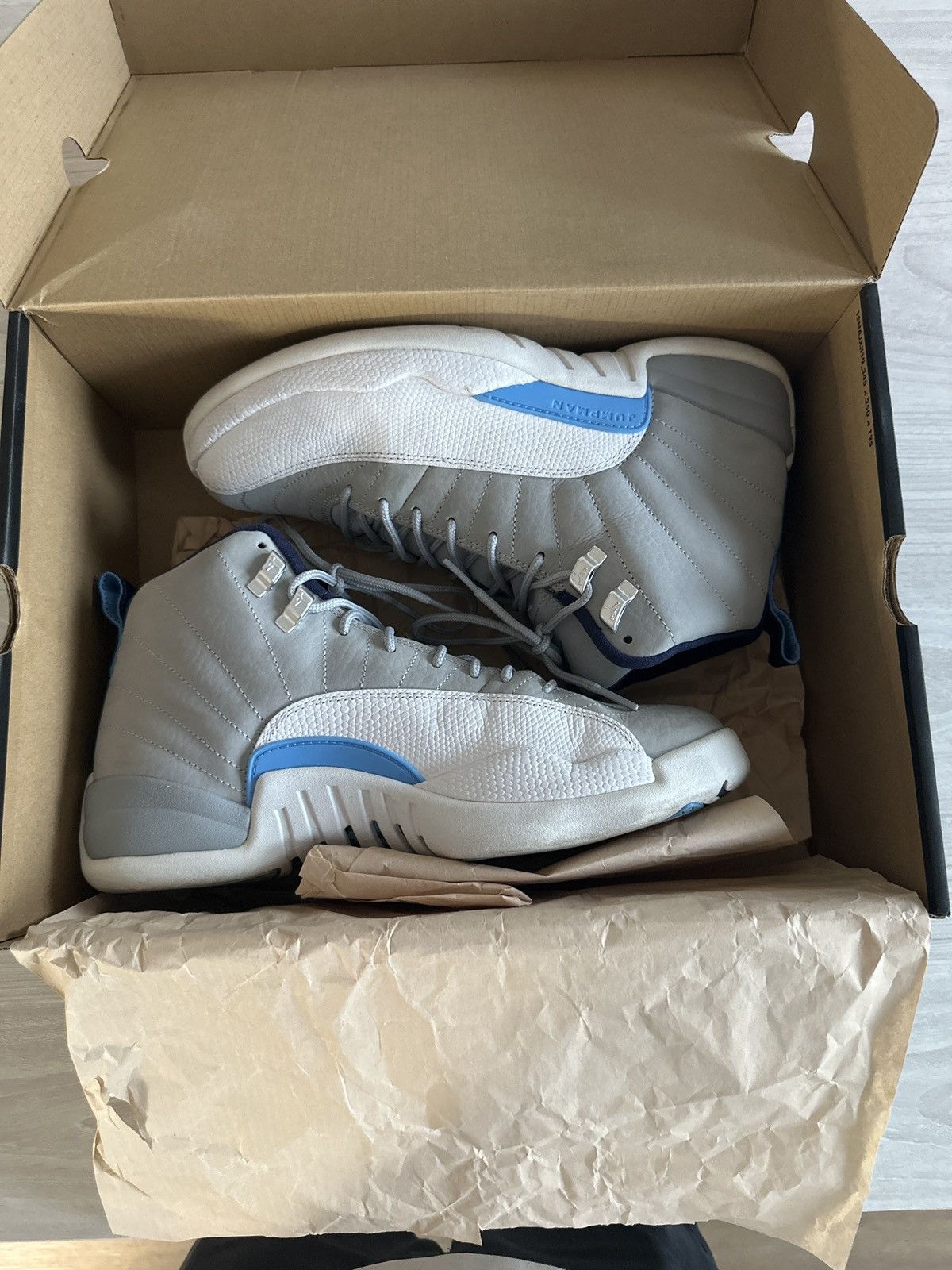 Jordan Brand Jordan 12 Grey University Blue Size US 8.5 / EU 41-42 - 3 Thumbnail