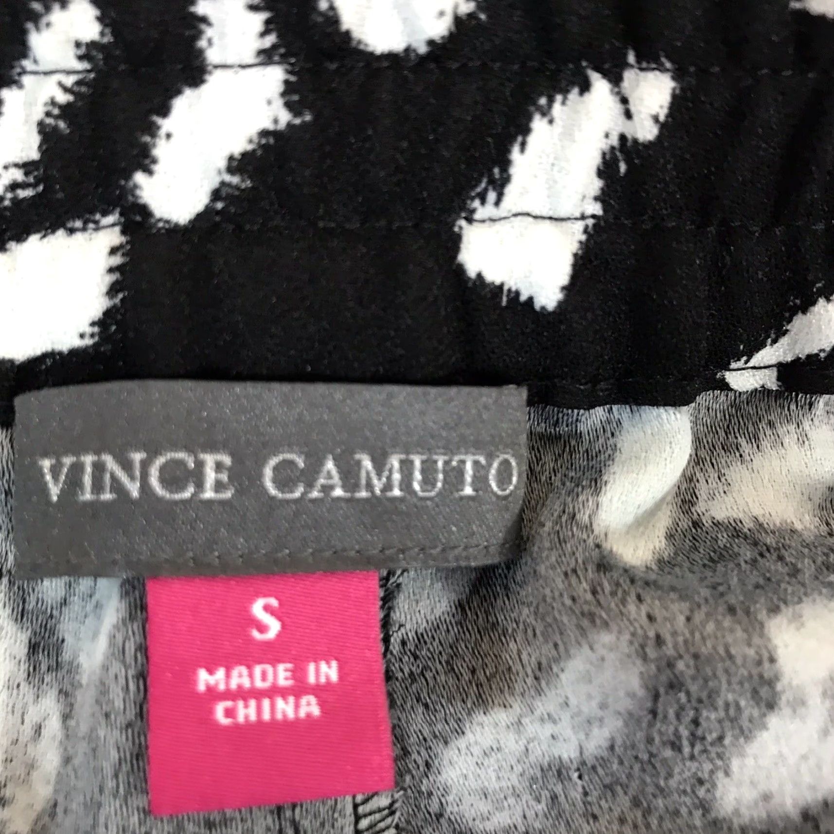 Vince Camuto Vince Camuto Black White Geometric Dress Pants Womens Size S Tapered Pull On Size 28" / US 6 / IT 42 - 3 Thumbnail