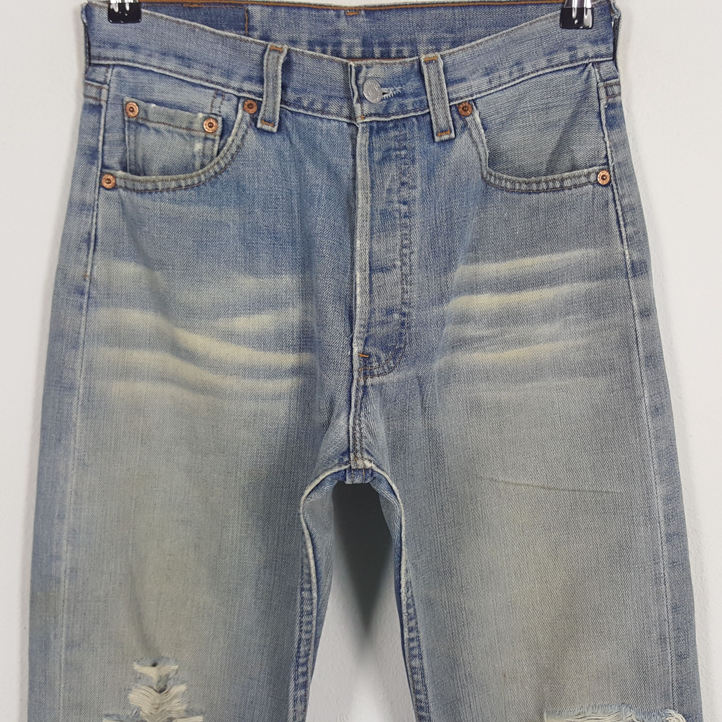 Levi's × Vintage Vintage Levi's 501 American Distressed Style Denim Jeans Size US 28 / EU 44 - 2 Thumbnail