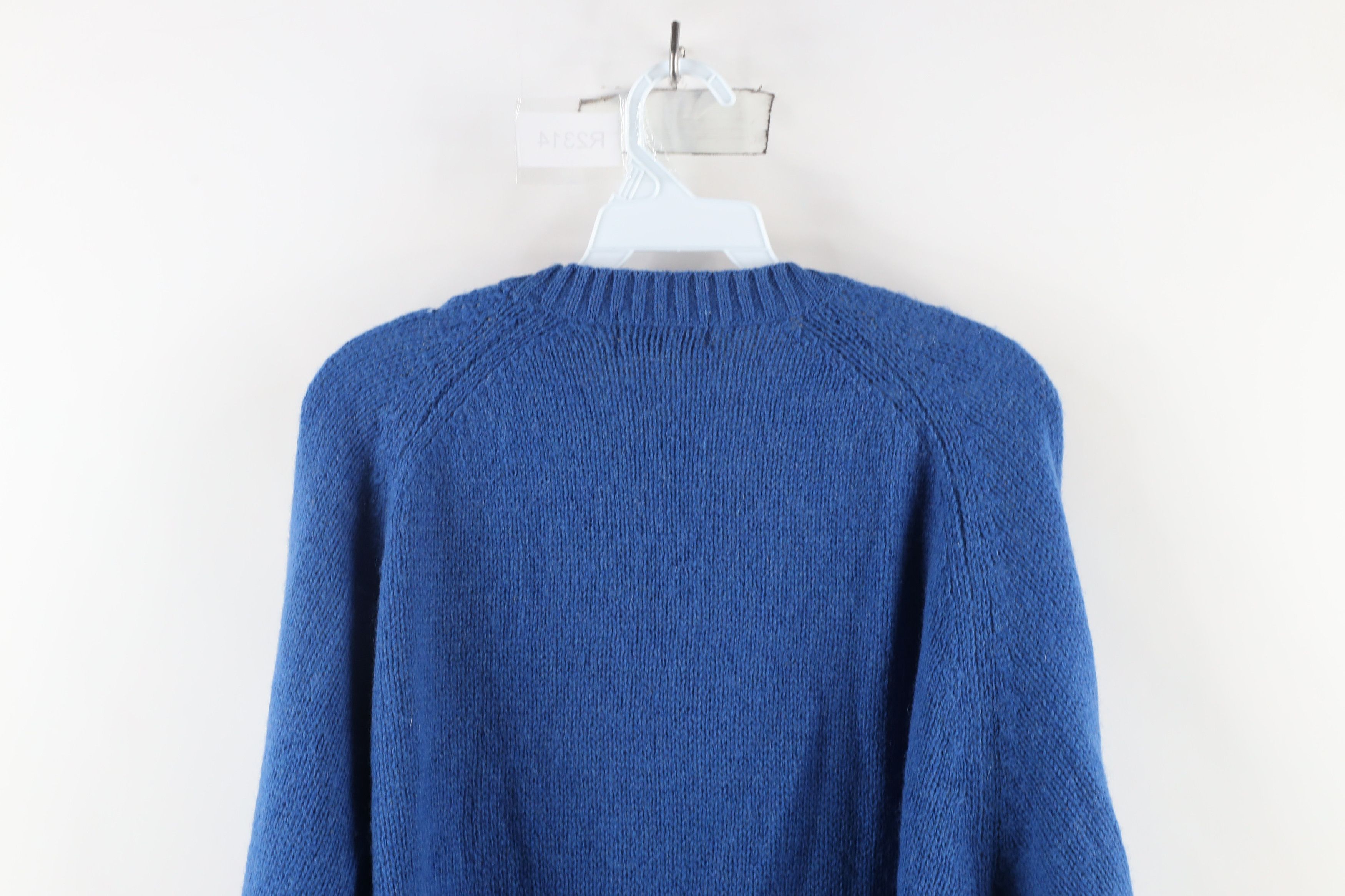Vintage Vintage 70s Streetwear Wool Blend Knit Crewneck Sweater Blue Size US XL / EU 56 / 4 - 6 Thumbnail