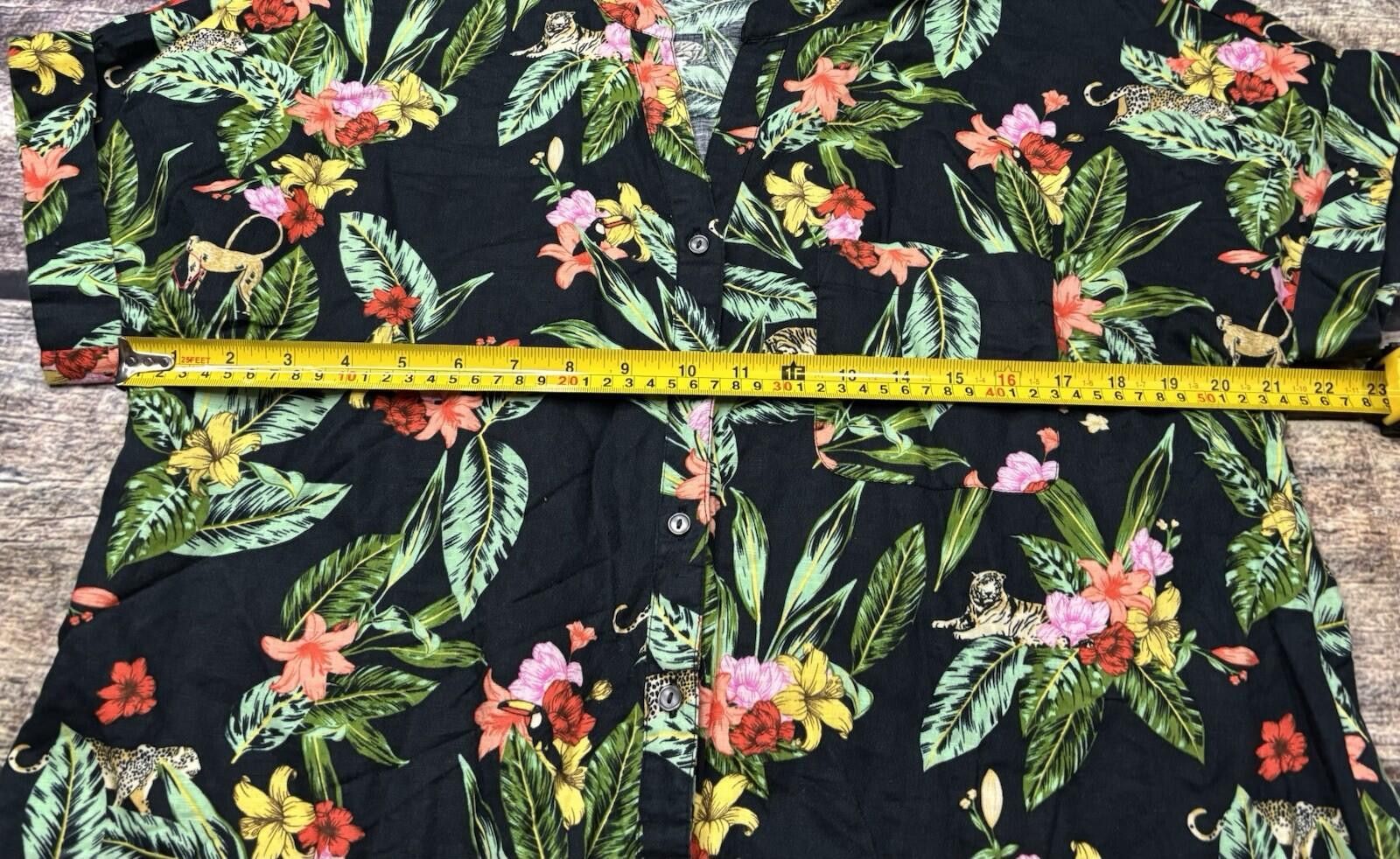 Charter Club Charter Club Luxury Top Womens Large Linen Floral Tie Front Size L / US 10 / IT 46 - 9 Thumbnail