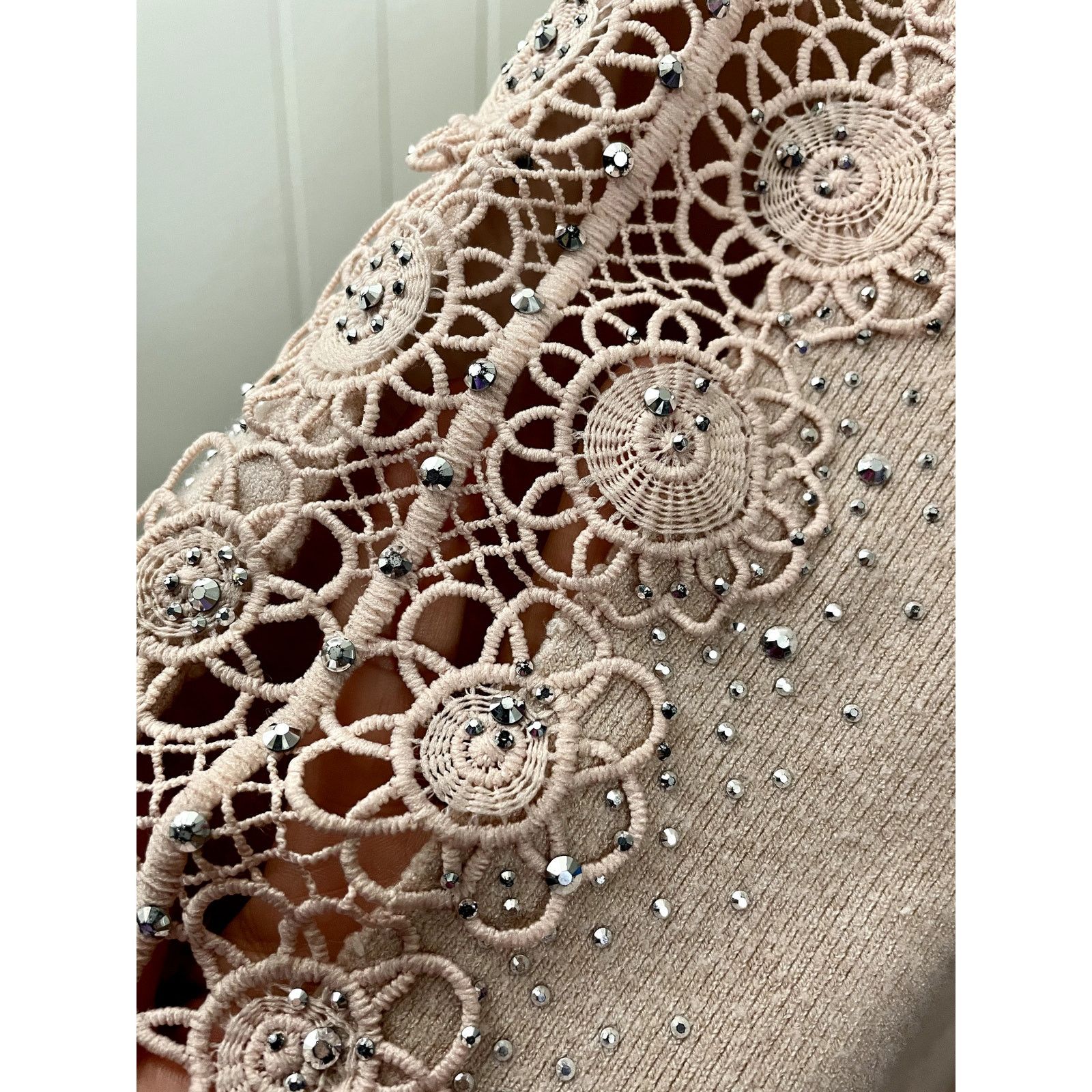 Other Preloved Siren Lily Jeweled Long Sleeve Crochet details Size XL / US 12-14 / IT 48-50 - 6 Thumbnail