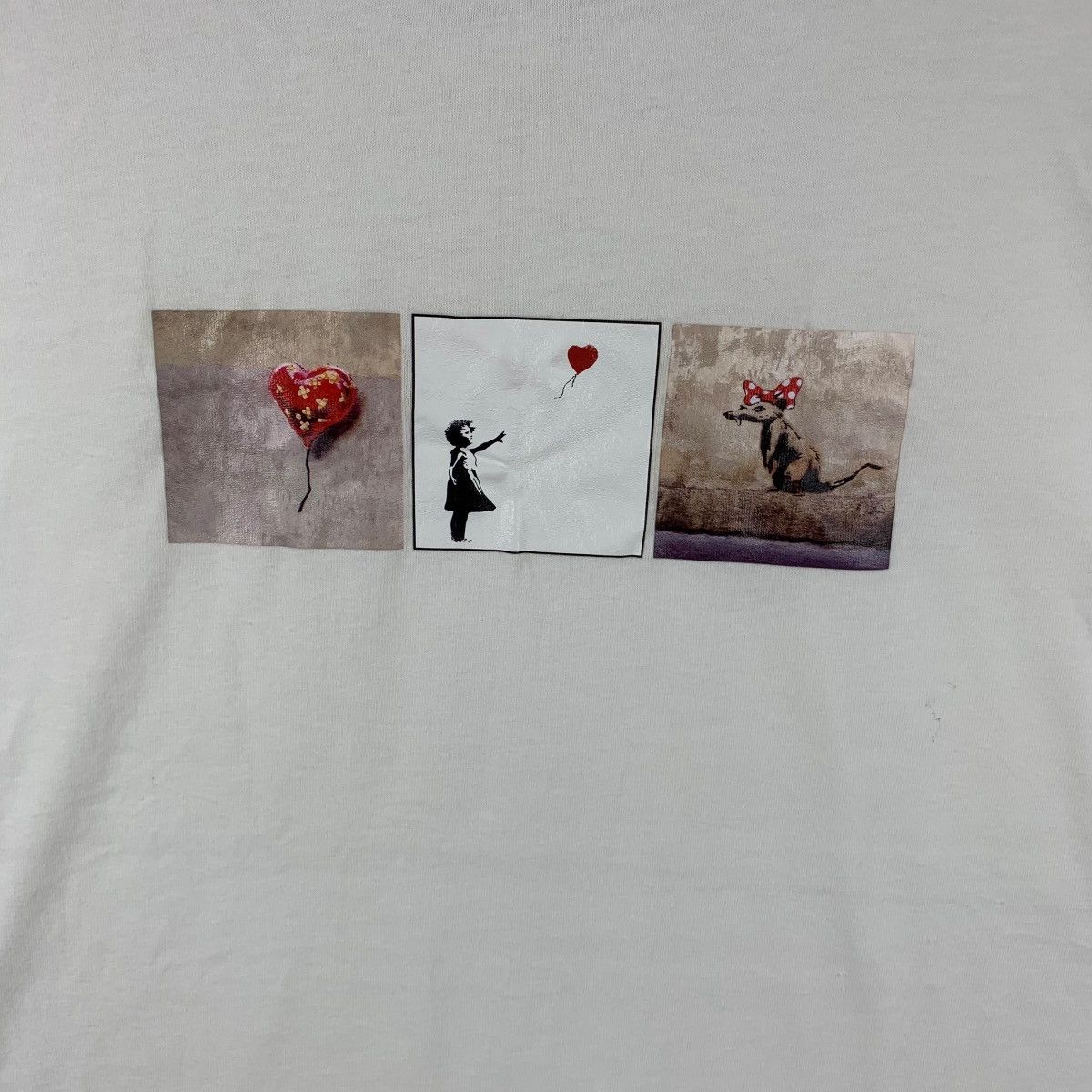 Vintage BRANDALISED BANKSY BALLOON GIRL Rat Tee Shirt Top Graffiti Size M / US 6-8 / IT 42-44 - 4 Thumbnail
