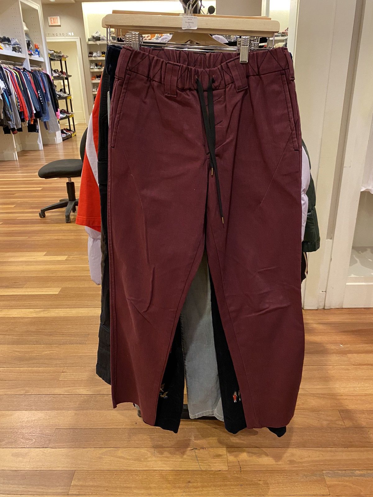 image of Number N Ine Number (N)Ine Dart Pants in Burgundy, Men's (Size 31)