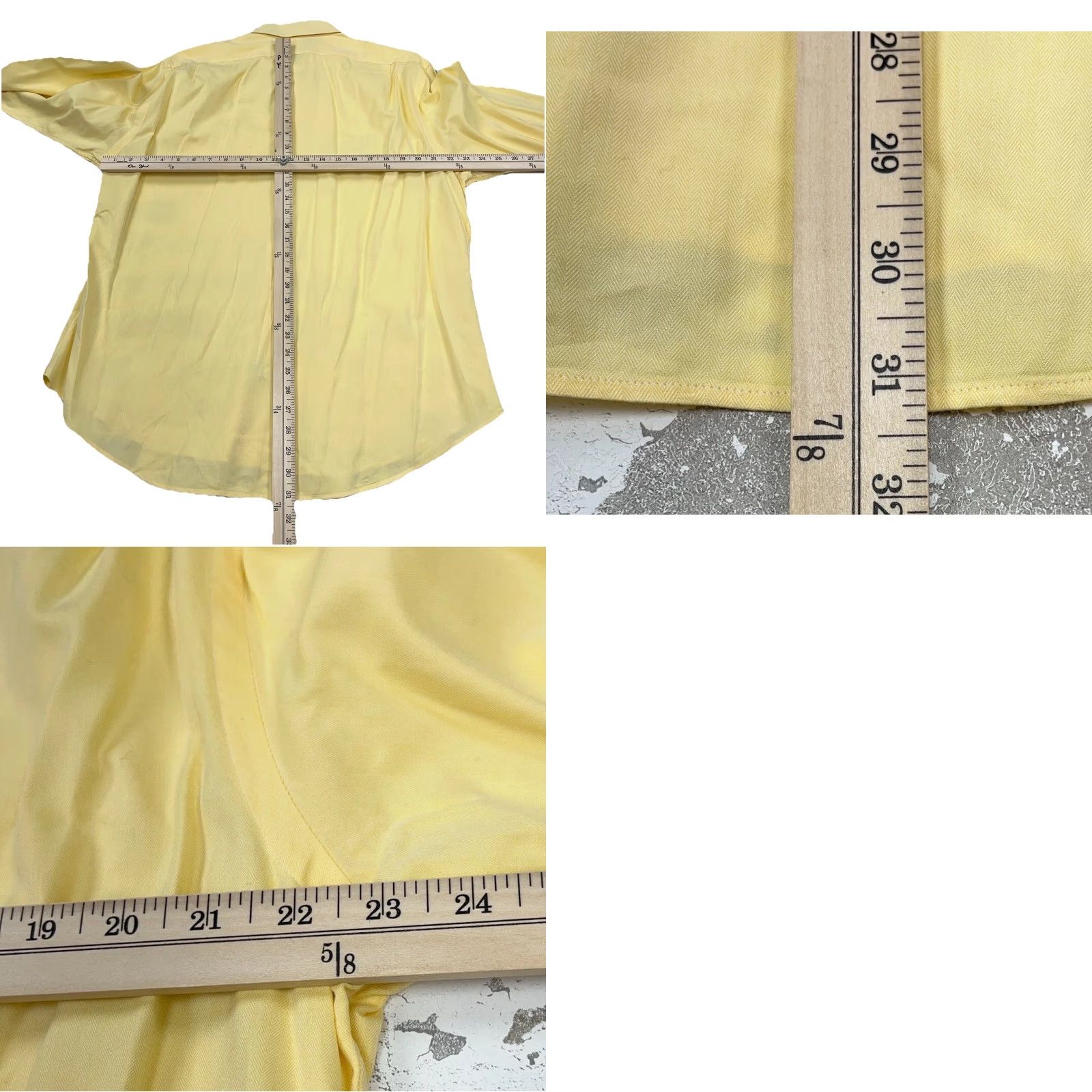 Polo Ralph Lauren VINTAGE Polo Ralph Lauren Shirt Men 17 34 Yellow Button Up Regent French Cuff Custom Fit Size US XL / EU 56 / 4 - 8 Thumbnail