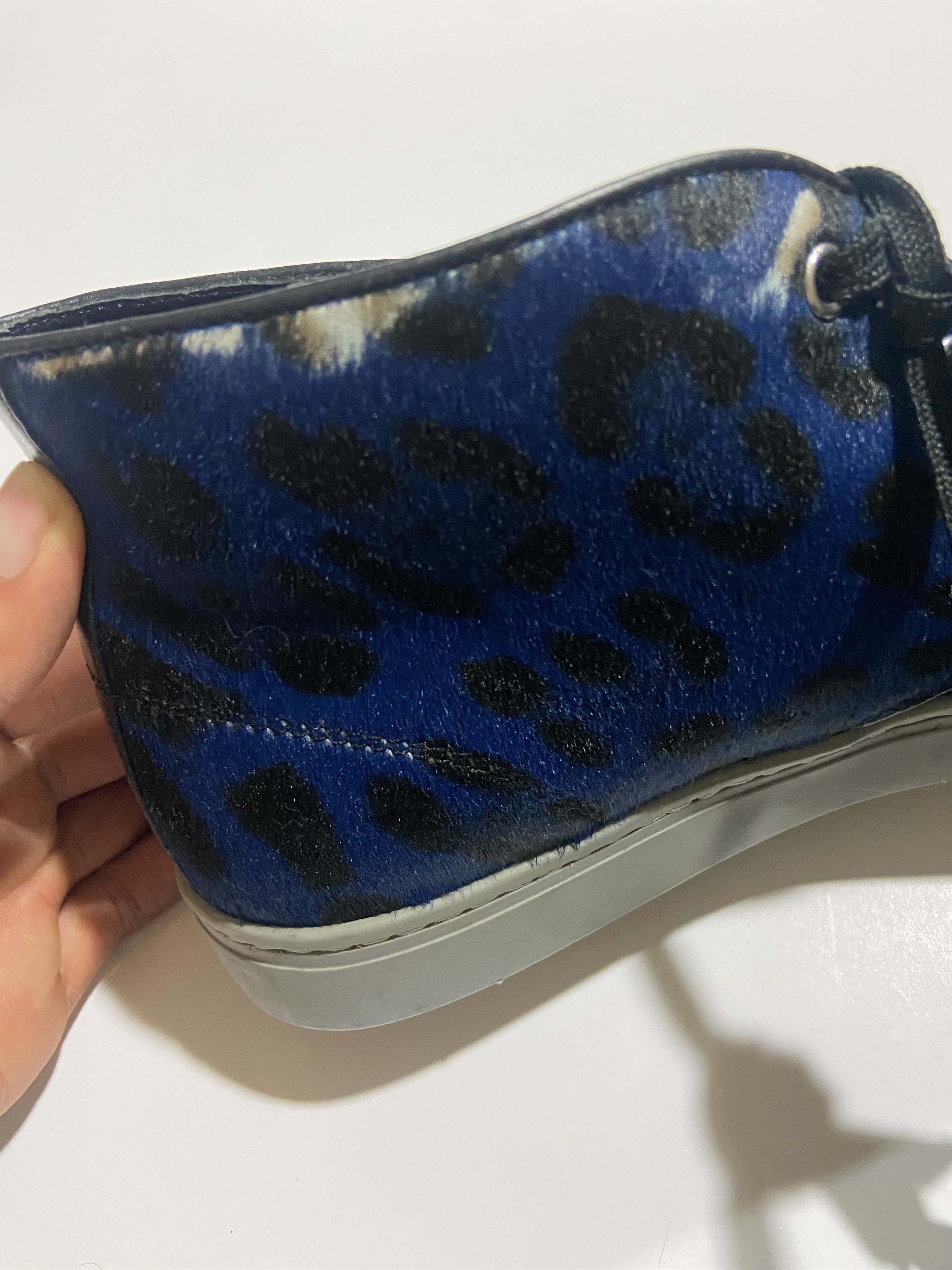 Dolce & Gabbana × Vintage DOLCE & GABBANA Blue Calfskin Leopard ( BLEACHED ! ) Size US 8 / EU 41 - 4 Thumbnail