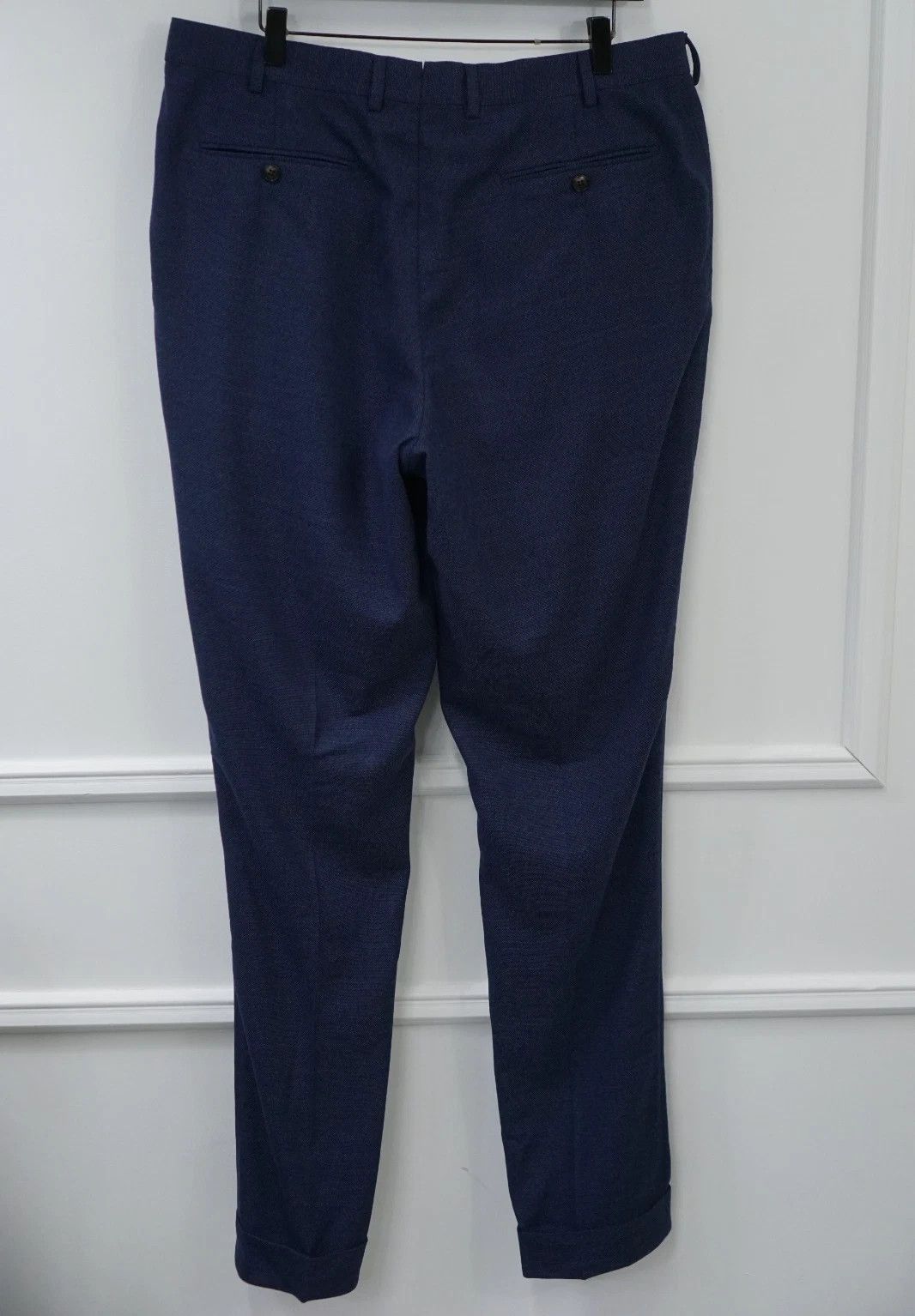 Suitsupply Men Suitsupply Pants Navy Blue Wool Brescia Reda 106 US44L Size 44L - 2 Thumbnail