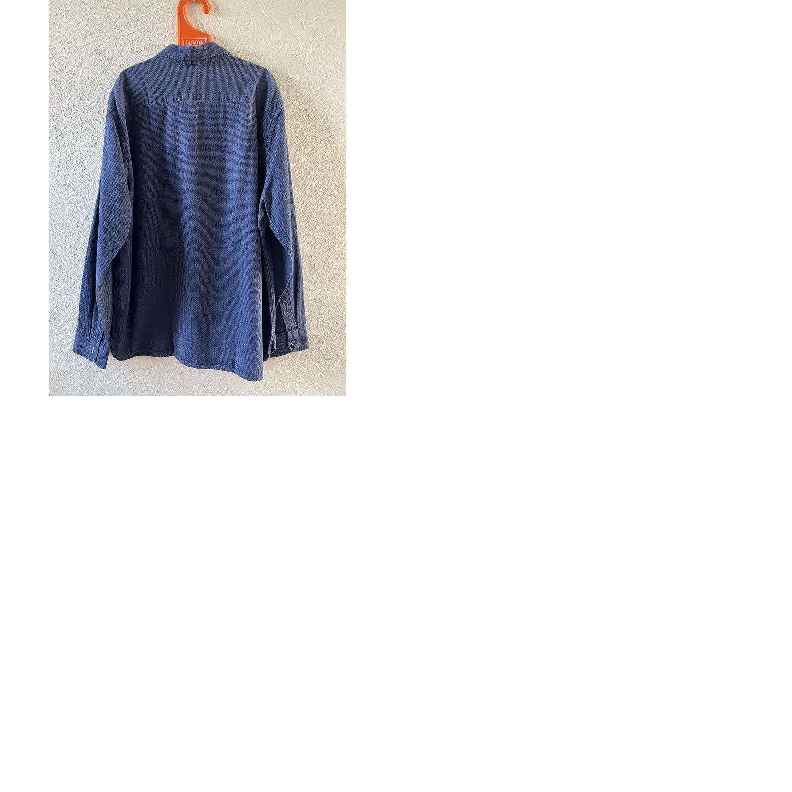 Levi's VINTAGE Levi's Shirt XL Indigo Brocade Raised Pattern RARE 2018 USA Oak Cone Mills Blue Mens Size US XL / EU 56 / 4 - 11 Thumbnail
