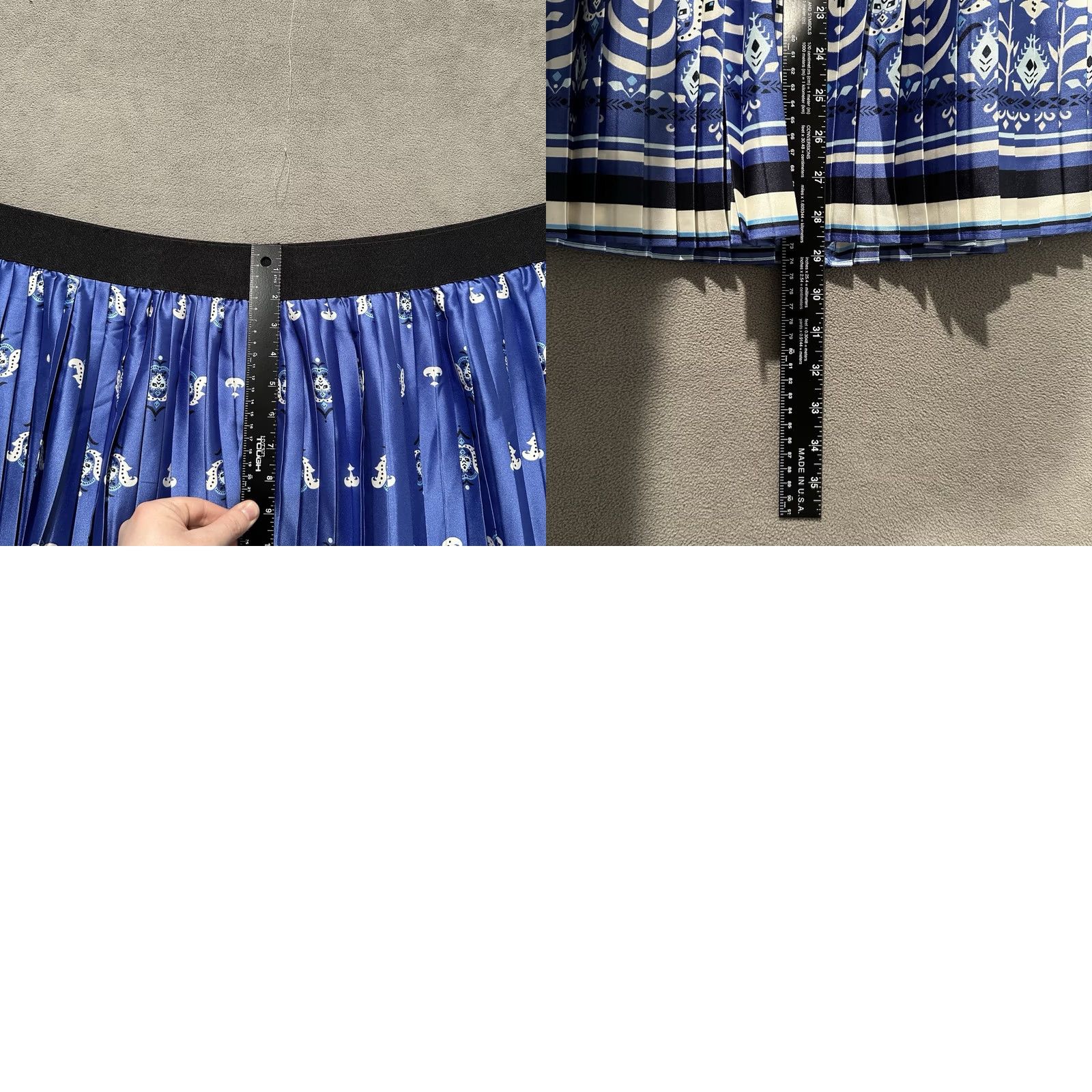 Vintage NWT Lane Bryant Pleated Skirt Womens Size 28 Blue Floral Printed Size 28" / US 6 / IT 42 - 8 Thumbnail