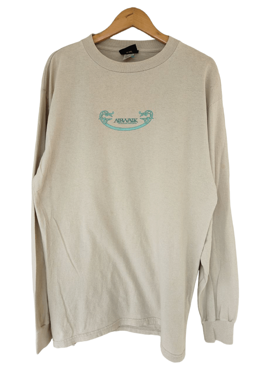 image of Vintage Airwalk Skateboard T Made In Usa in Beige, Men's (Size Large)