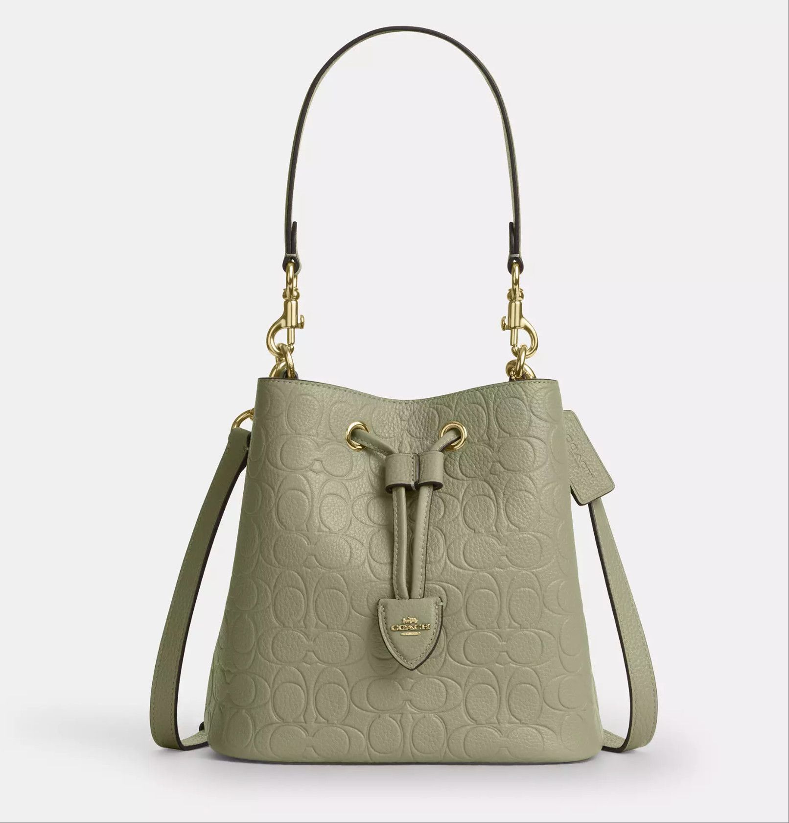 Coach Rowan Bucket Bag In Signature Leather CEA96 Gold/Pistachio Size ONE SIZE - 7 Thumbnail