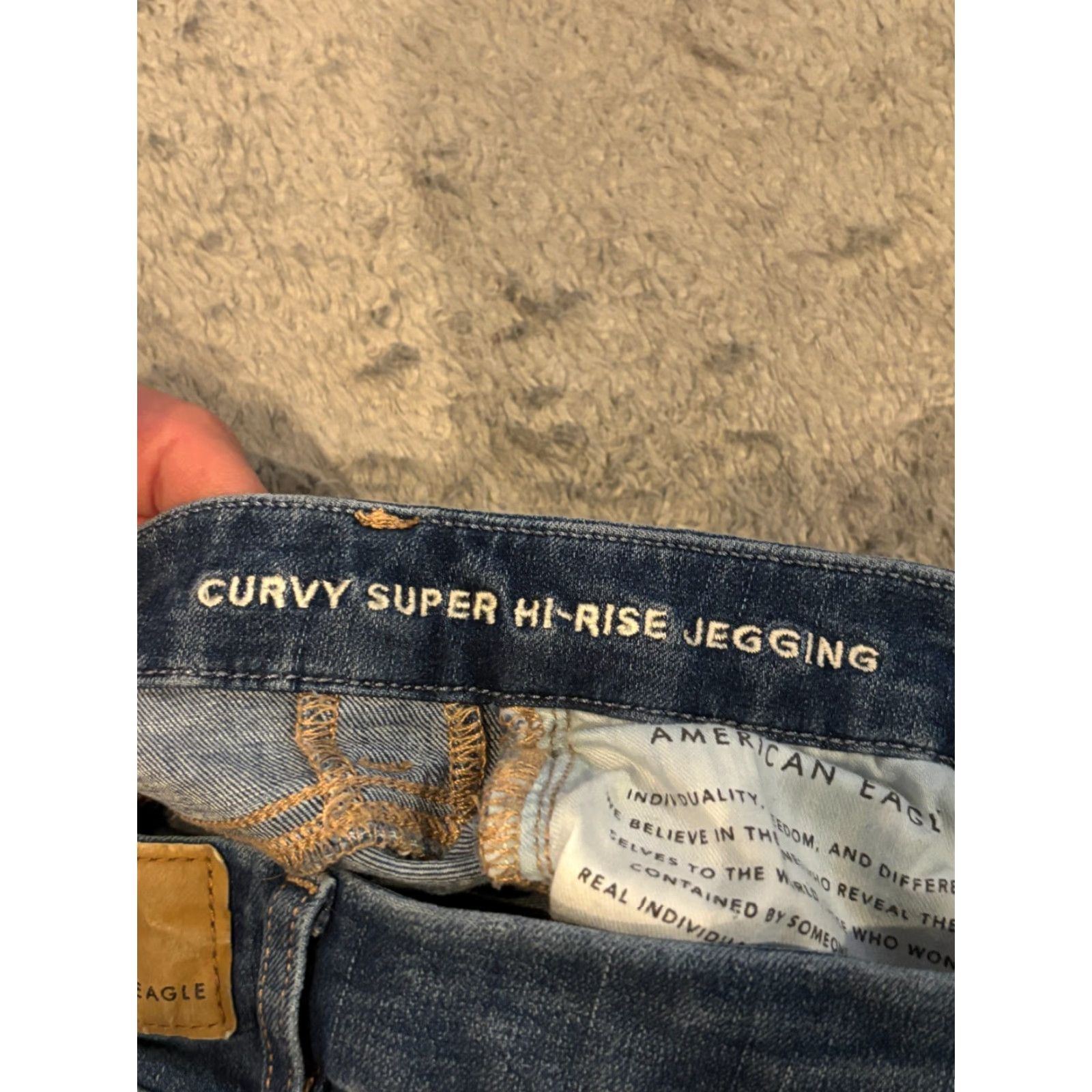 American Eagle Outfitters American Eagle Jeans Womens 0 Dark Blue Denim Super Hi-Rise Curvy Jegging Skinny Size 25" / US 0 / IT 36 - 3 Thumbnail