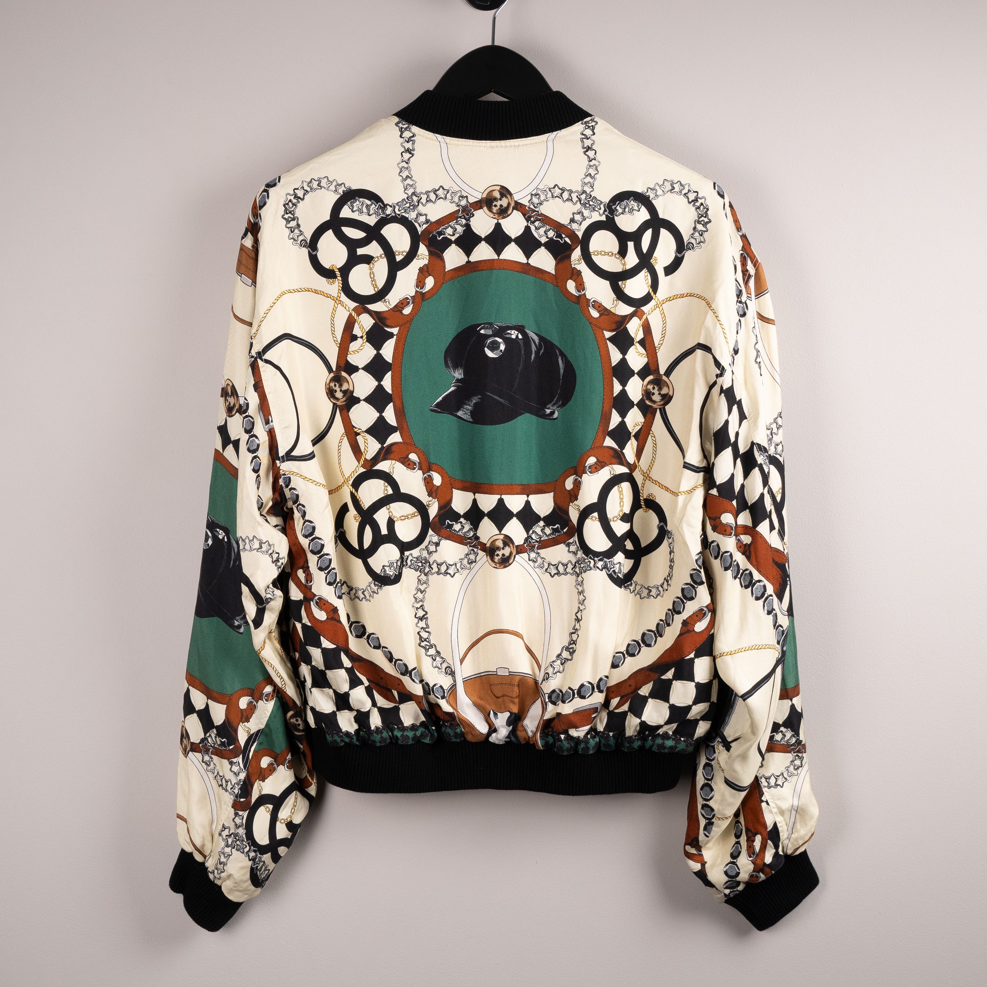 Stefan Cooke Stefan Cooke SS23 Printed Silk Bomber Jacket Cream/Green Size US L / EU 52-54 / 3 - 3 Thumbnail