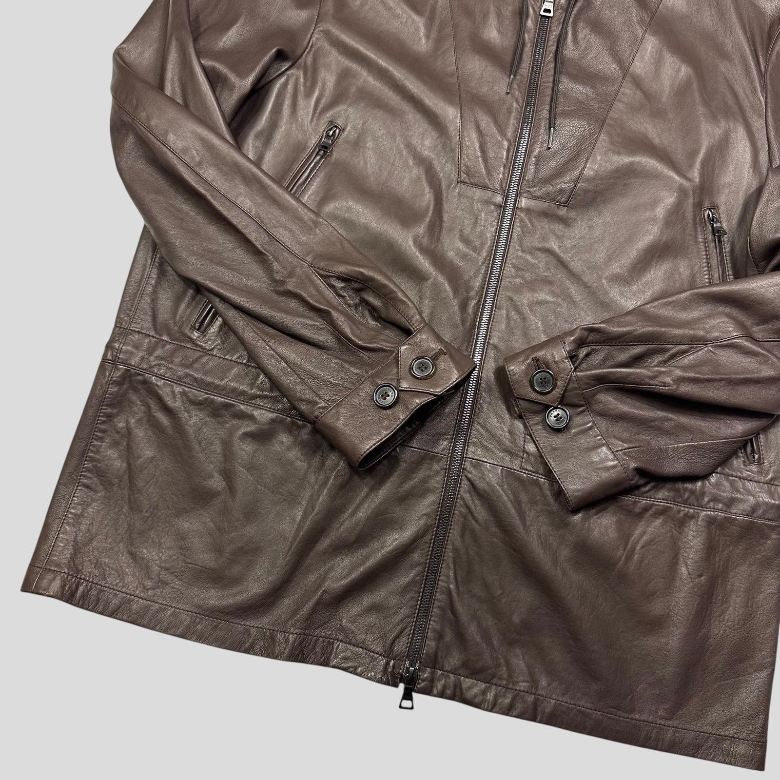 Prada Prada Milano 00’s Nappa Leather Stash Pocket Hooded Jacket L Size US L / EU 52-54 / 3 - 7 Thumbnail