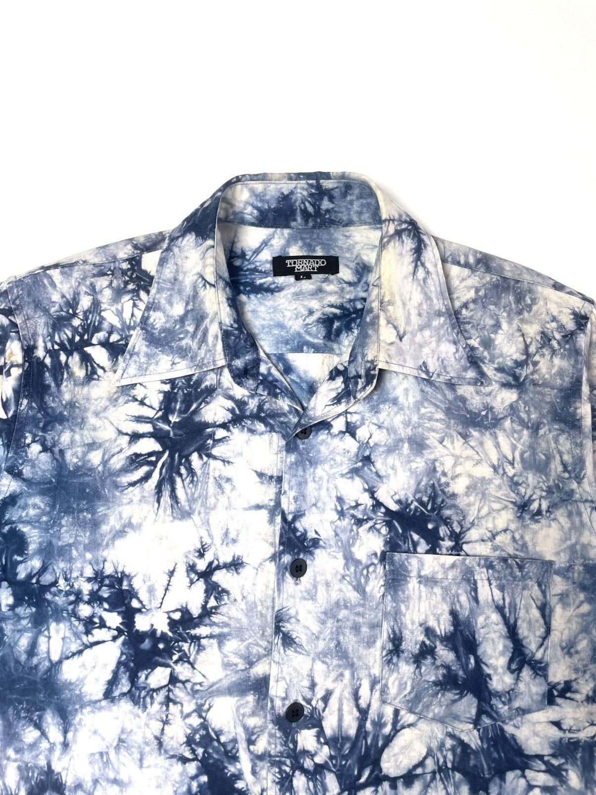 Tornado Mart Tornado Mart Tie Dye Blue White Shirt Size US M / EU 48-50 / 2 - 2 Thumbnail