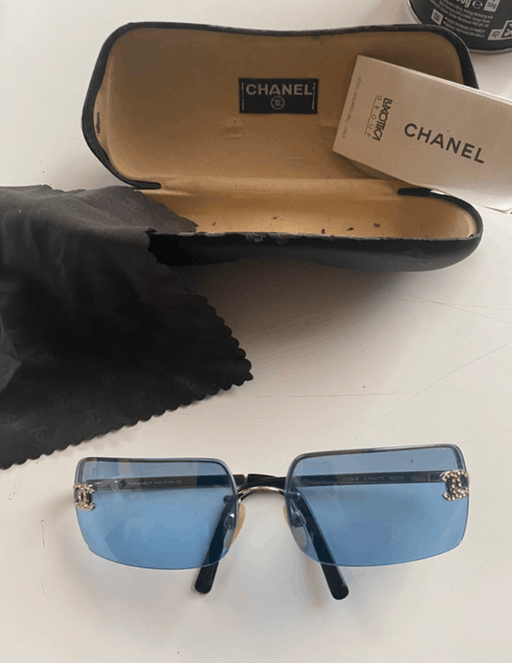 Chanel × Vintage CHANEL SUNGLASSES 4104 LOGO ICONIC 4017 Mask RI967 Size ONE SIZE - 1 Thumbnail