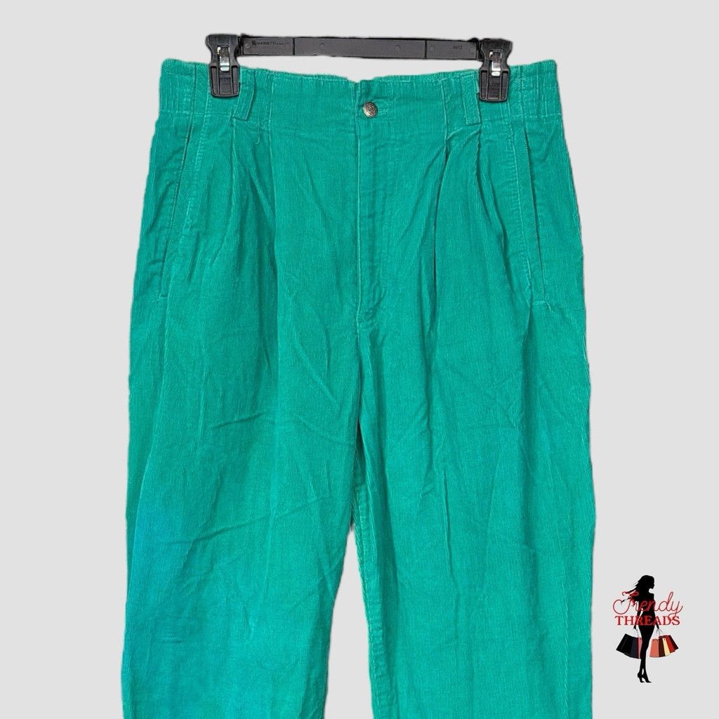 Vintage VTG 70s 80s SMALL MEDIUM Corduroy High Rise Tapered Wide Leg Size 30" / US 8 / IT 44 - 2 Thumbnail