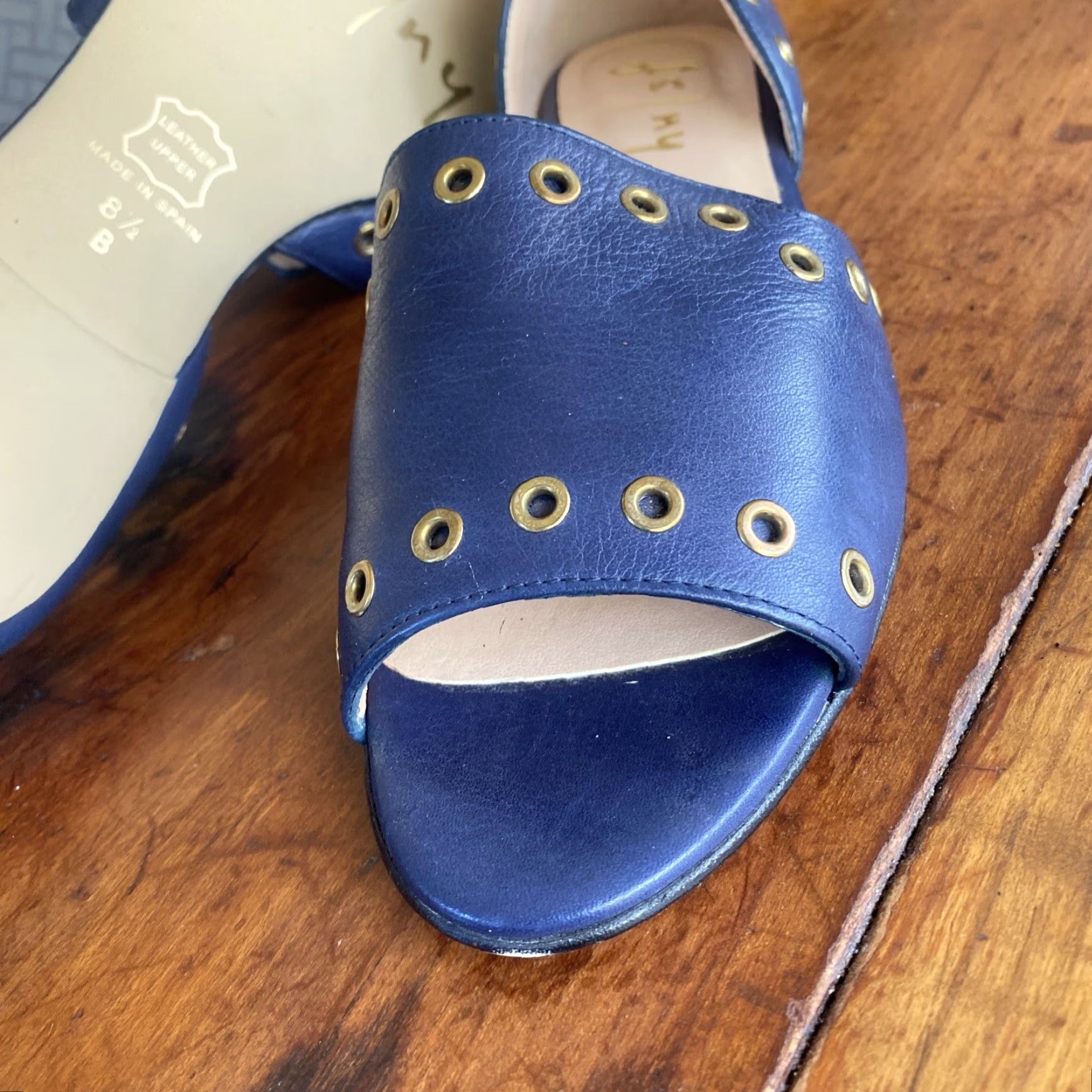 J Brand Fs/ny Brand new Womens blue Leather Sandals Size 8.5 Slide Blue Leather Womens 8.5 Size US 8.5 / IT 38.5 - 7 Thumbnail