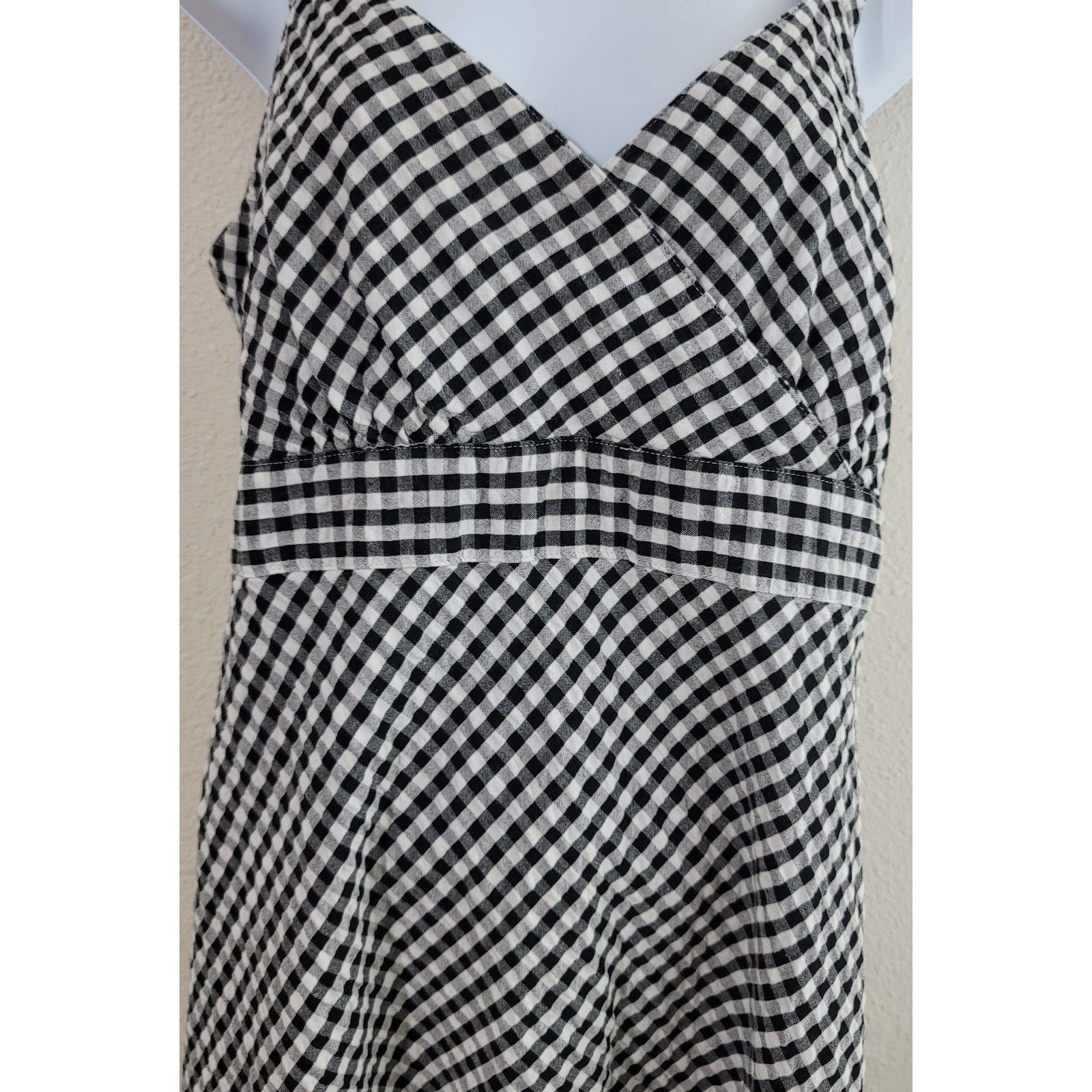 Faded Glory Faded Gloary Black White Check Sundress 14 Crisscross Bodice Size XL / US 12-14 / IT 48-50 - 2 Thumbnail