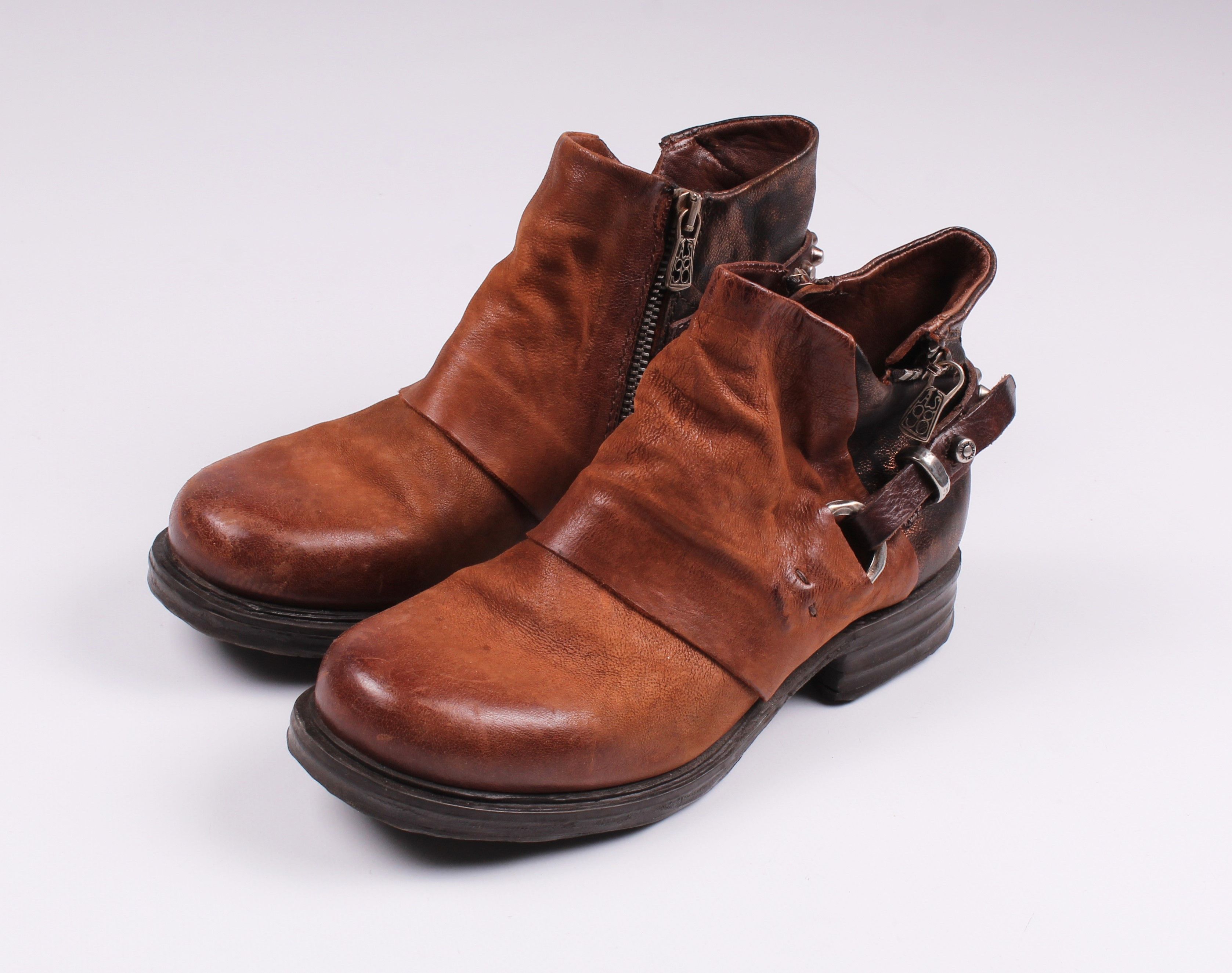 A.S.98 Airstep A.S. 98 Avant Garde Leather Ankle Boots Size US 5.5 / IT 35.5 - 1 Thumbnail