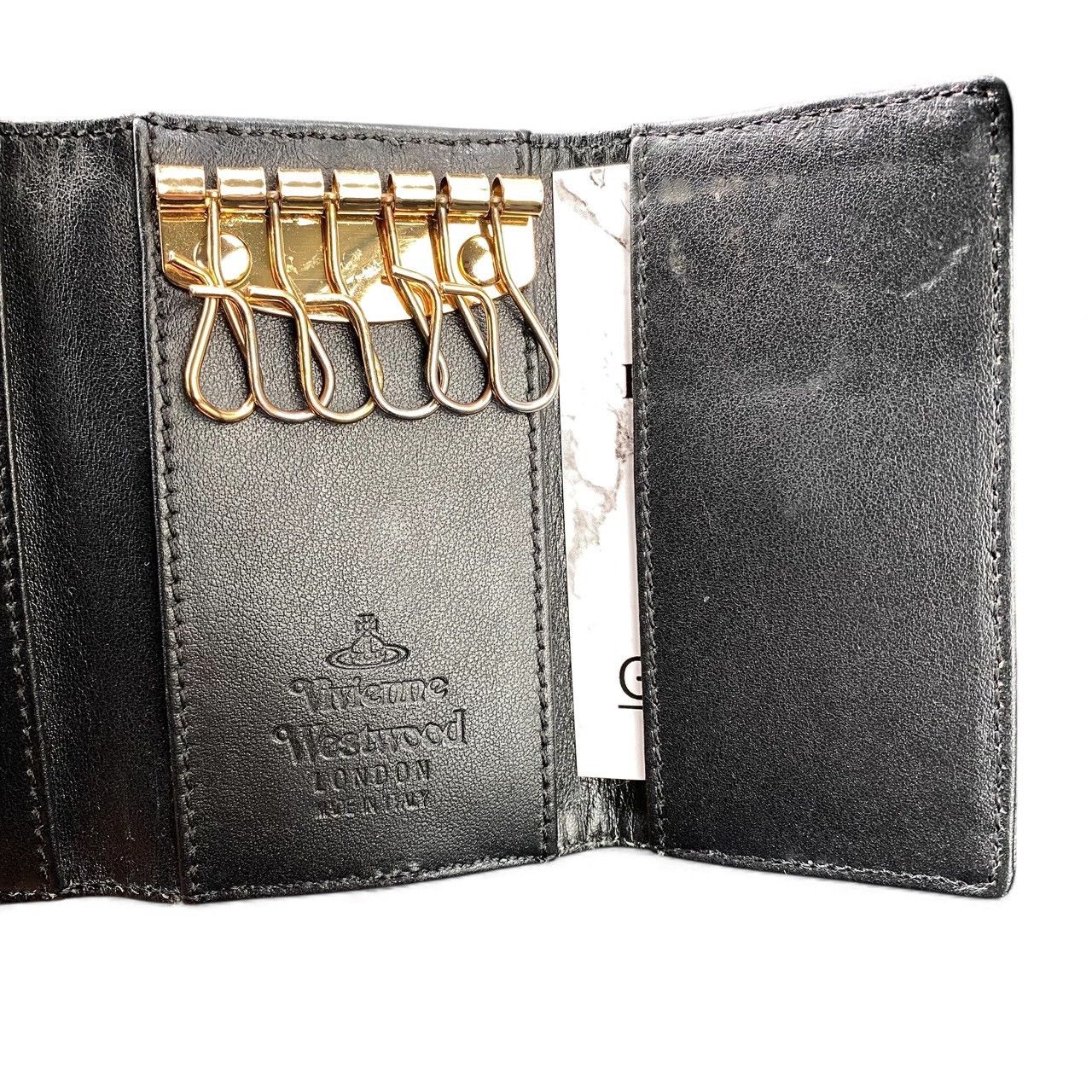 Vivienne Westwood Vivienne Westwood ORB Leather Key Case Black Size ONE SIZE - 7 Thumbnail