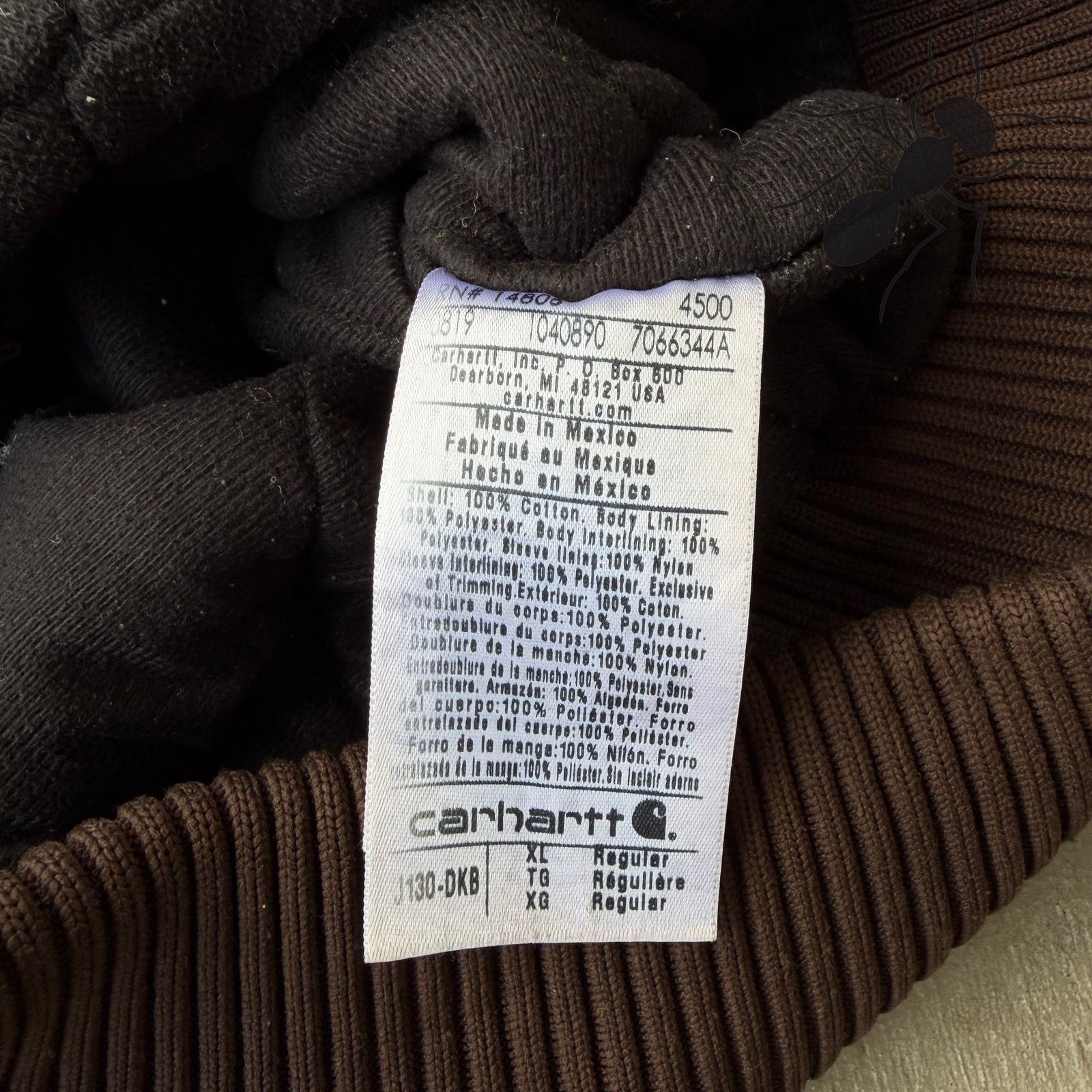 Carhartt × Vintage Carhartt J130 DKB brown hooded work wear jacket Size US XL / EU 56 / 4 - 5 Thumbnail