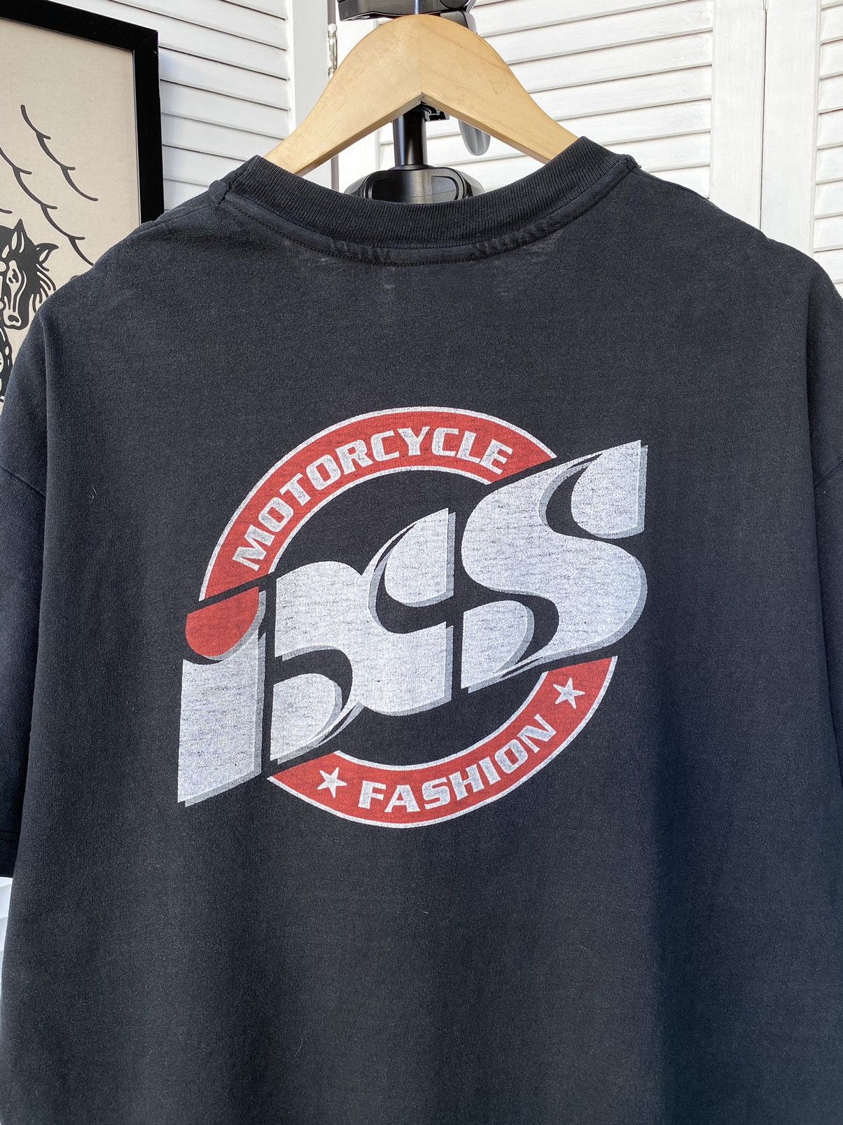Hanes × Vintage Vintage IXS Motorcycle Faded Style Tee Shirt Size US XL / EU 56 / 4 - 9 Thumbnail