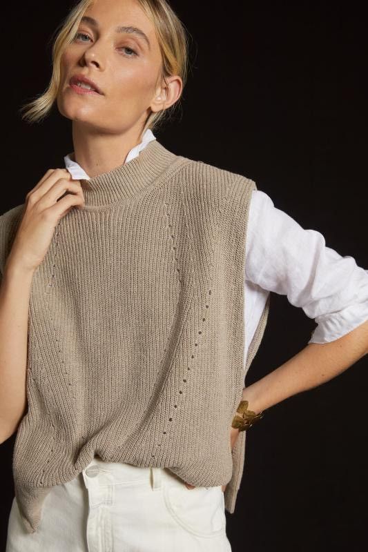 Anthropologie Anthropologie Pilcro Mock Layer Sweater Vest Knit Poncho Size L / US 10 / IT 46 - 10 Thumbnail