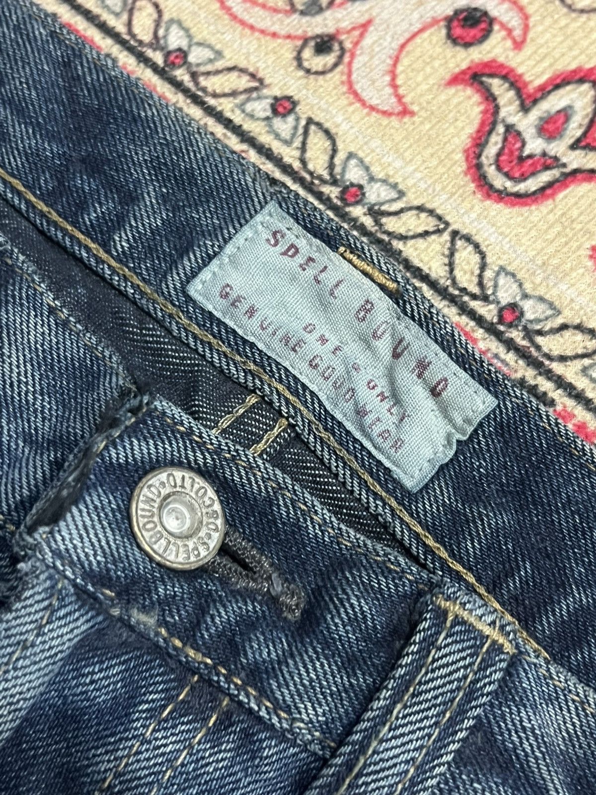 Spellbound Japanese Brand Spellbound Dark Faded Blue Fringe Ripped Jean Size US 30 / EU 46 - 5 Thumbnail