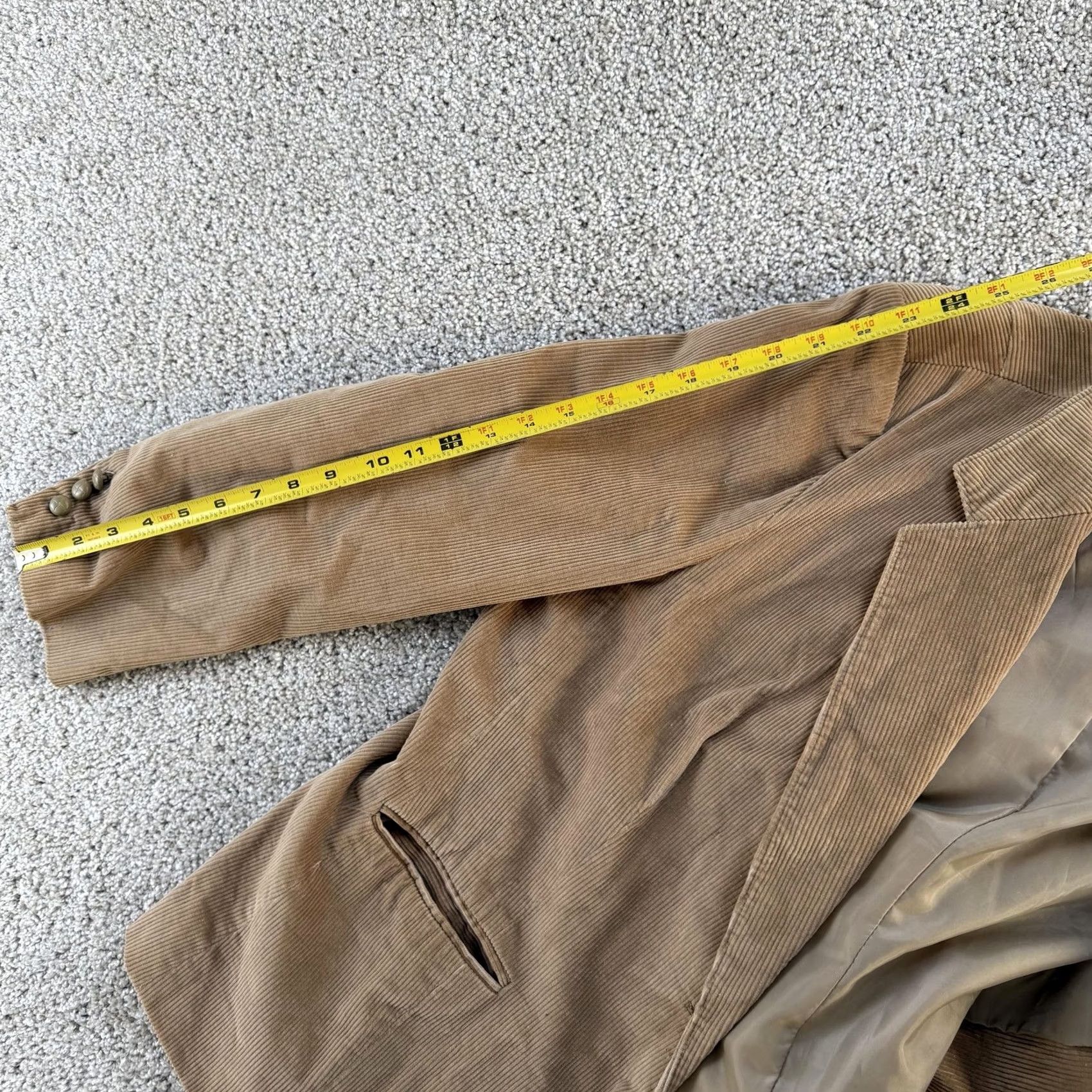 Vintage VINTAGE Sue Brett Blazer Jacket Womens 26 Beige Corduroy Lined Made Japan Street Style Jacket Size 4XL / US 24-26 - 7 Thumbnail