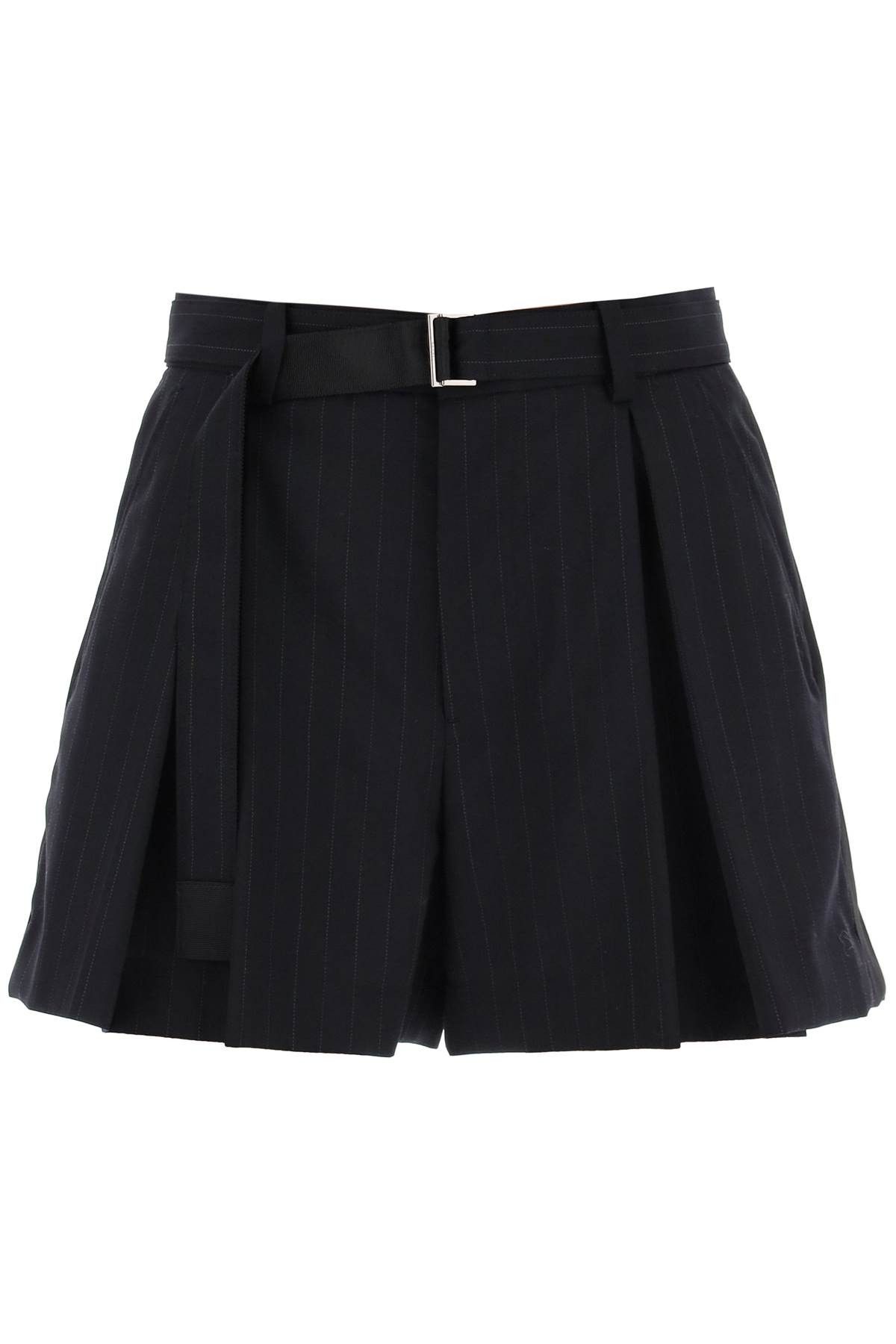 image of Sacai Pleated Pinstripe in Blue, Women's (Size 26)