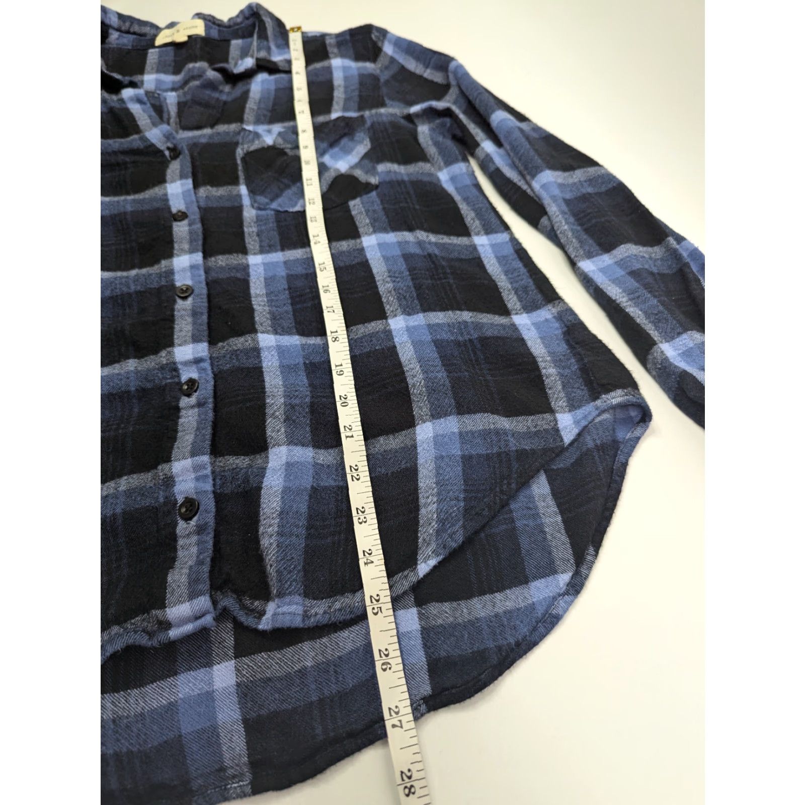 Anthropologie Cloth & Stone Women Blue Plaid Long Sleeve Button Up Shirt L Size L / US 10 / IT 46 - 4 Thumbnail