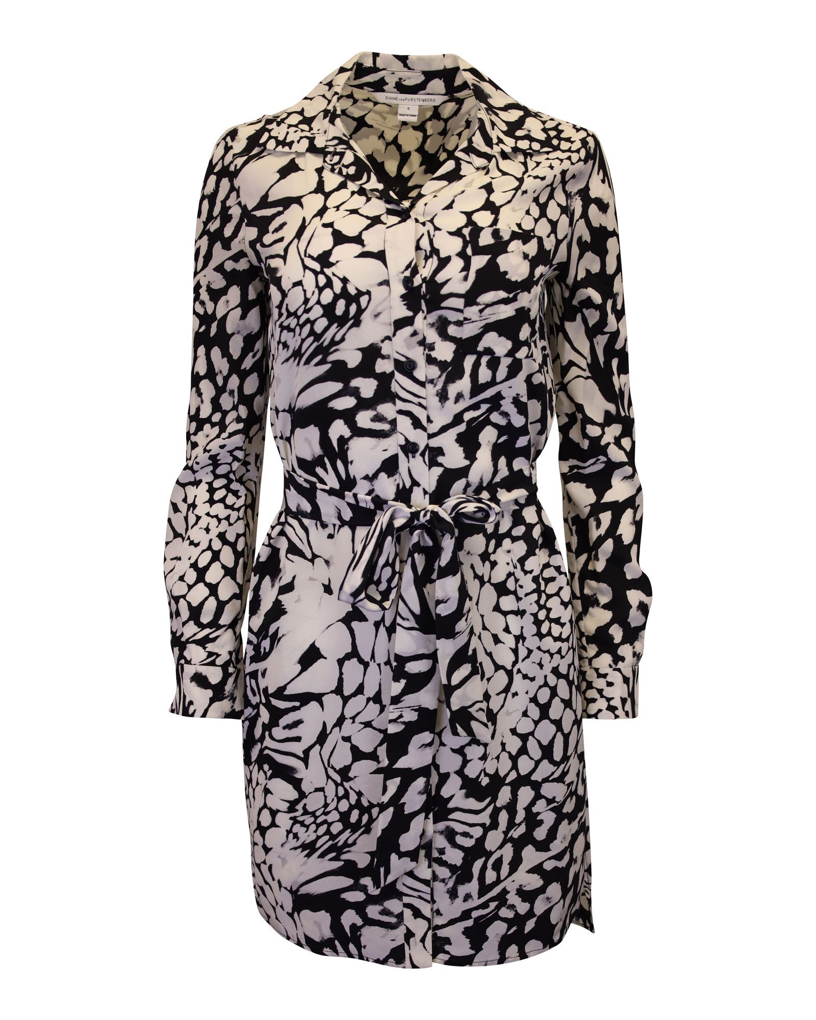 Diane von Furstenberg Diane Von Furstenberg Prita Printed Shirt Dress in White Sil Size XS / US 0-2 / IT 36-38 - 1 Thumbnail