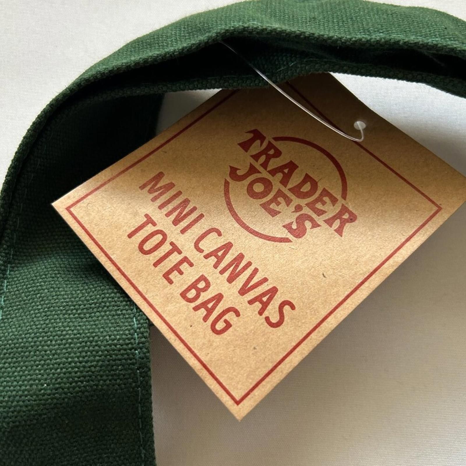 Other Trader Joe's Green Mini Canvas Tote Bag Size ONE SIZE - 5 Thumbnail